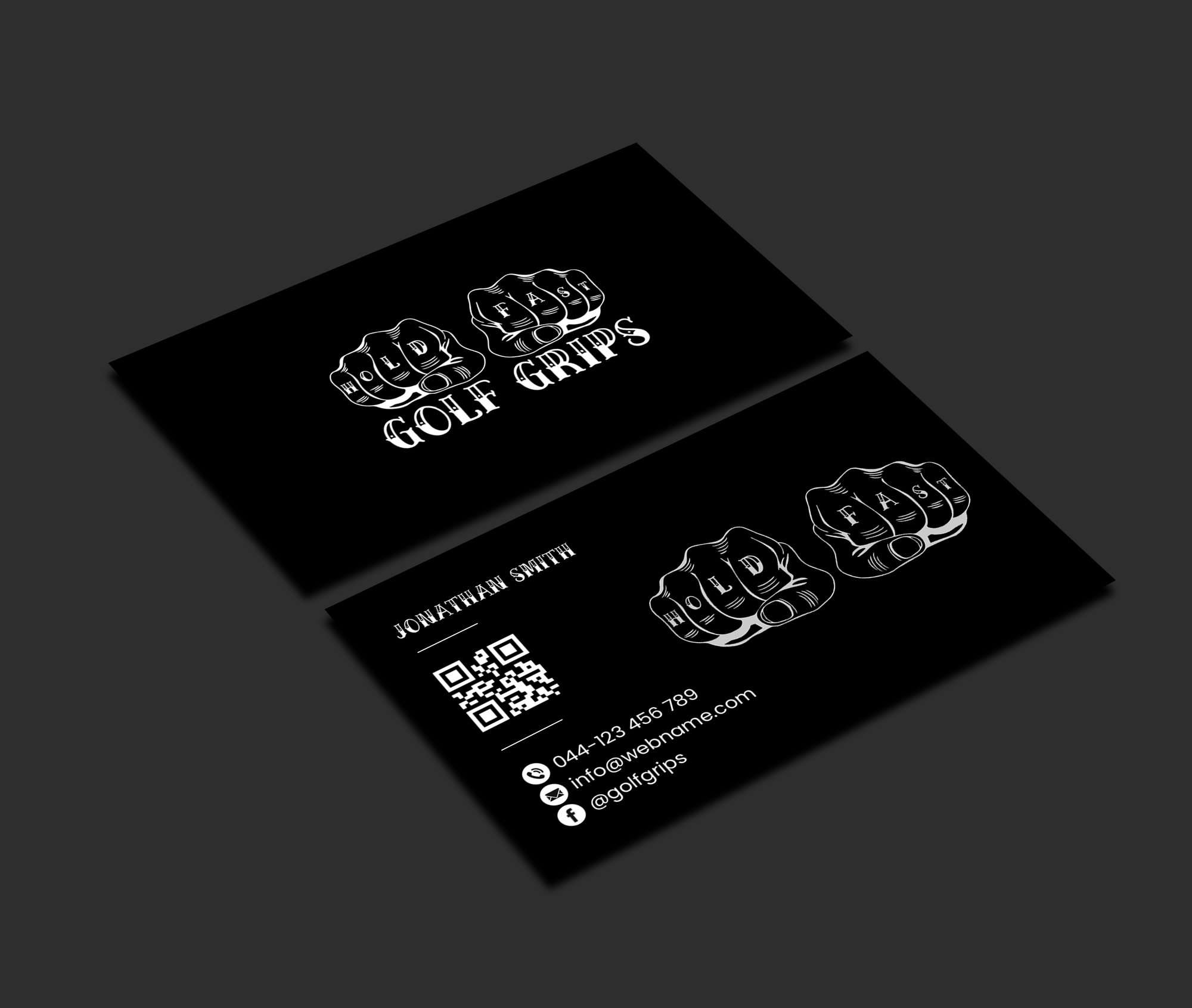 Business Card Design by Creations Box 2015 for Hold Fast Golf Grips | Design #30829529