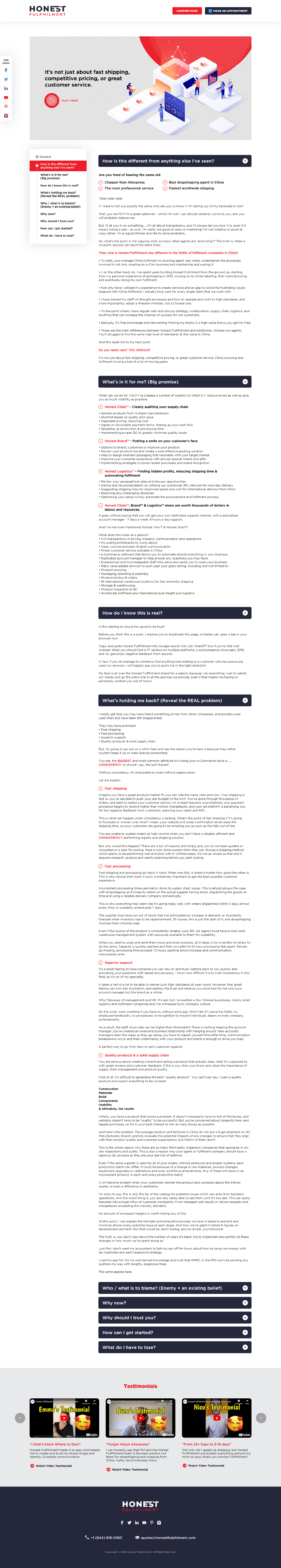 Web Design by -Marc- for Honest FulPhilment Ltd | Design #30854550