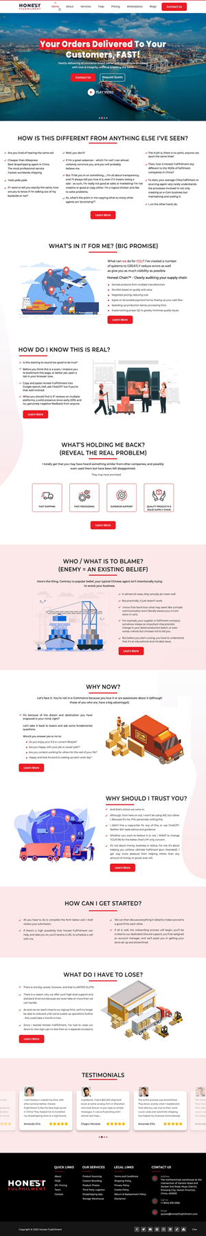 Web-Design von pb für Honest FulPhilment Ltd | Design: #30835176