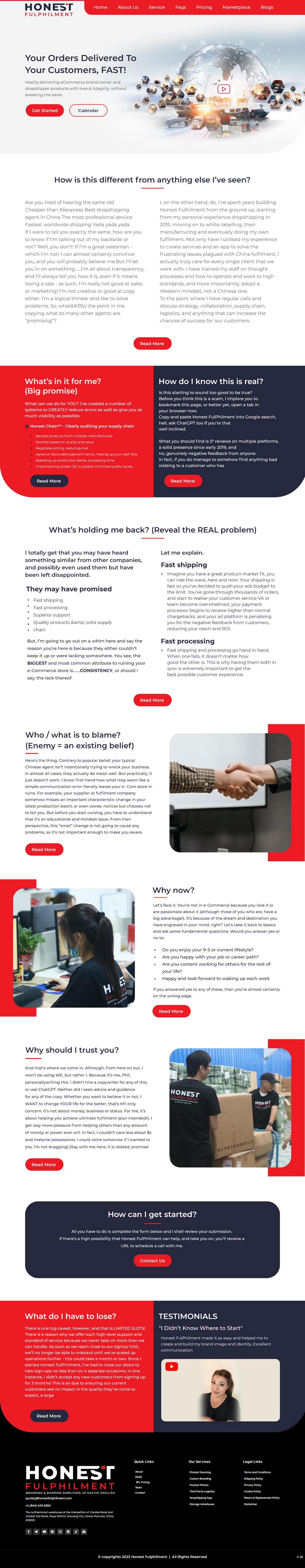 Web-Design von pb für Honest FulPhilment Ltd | Design #30835177