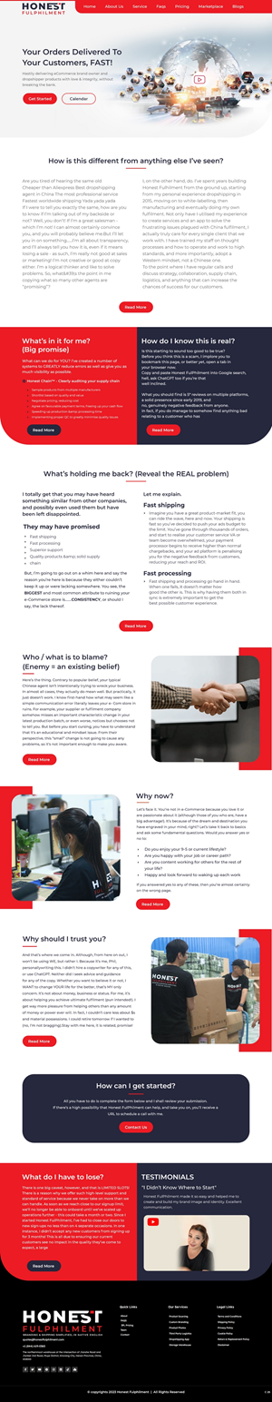 Web-Design von pb für Honest FulPhilment Ltd | Design: #30835177