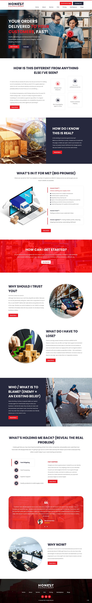 Web-Design von pb für Honest FulPhilment Ltd | Design: #30835180
