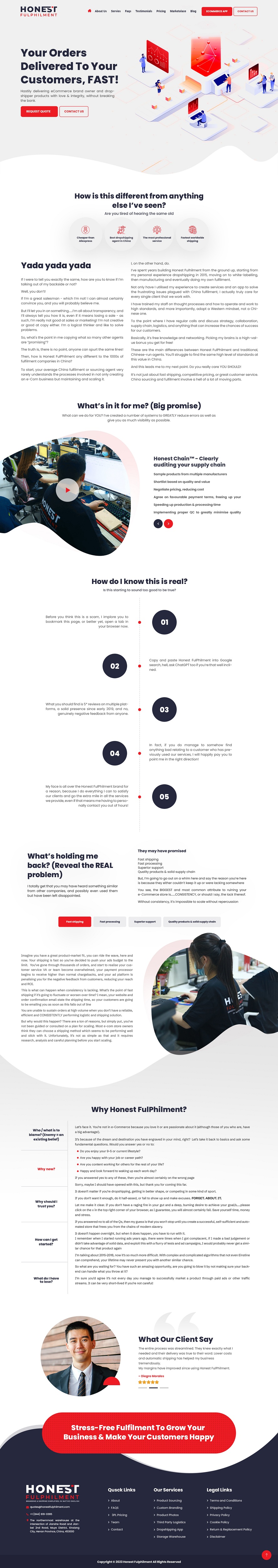 Web-Design von nzdesigners für Honest FulPhilment Ltd | Design #30874840