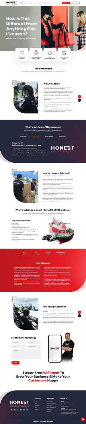 Web-Design von nzdesigners für Honest FulPhilment Ltd | Design: #30874841