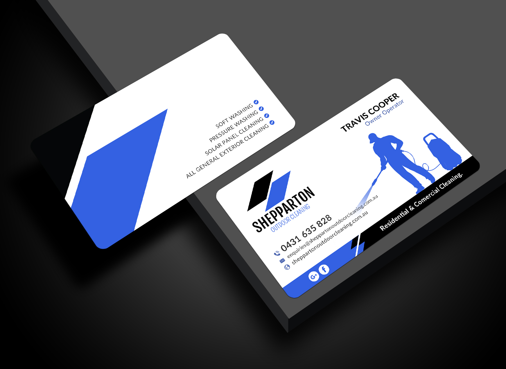 Business Card Design by Sun Moon Graphic Designer for Shepparton Outdoor Cleaning | Design #30837885
