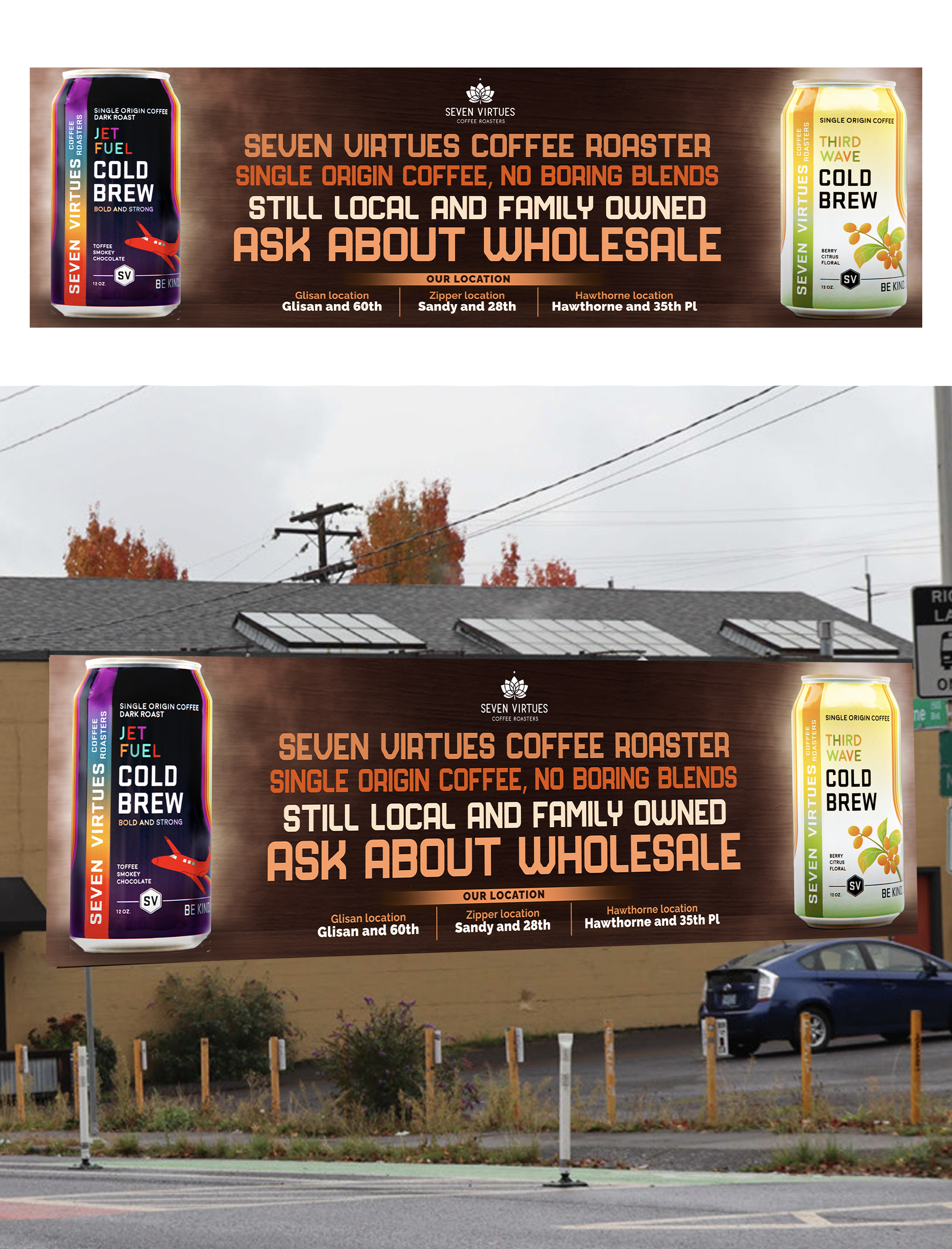 Billboard Design by Md. Humayun for Seven Virtues Coffee Roasters | Design #30842453