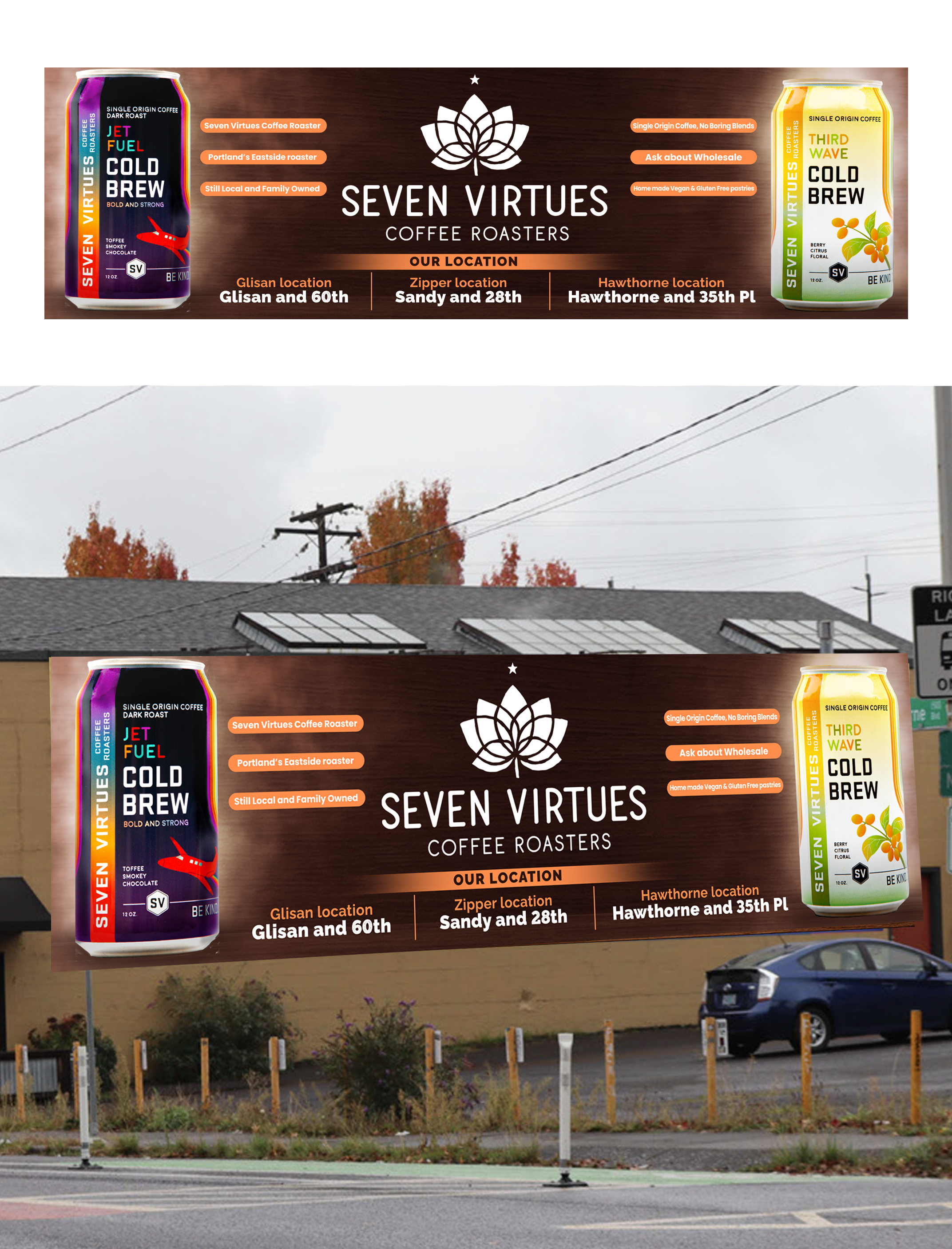 Billboard Design by Md. Humayun for Seven Virtues Coffee Roasters | Design #30842460