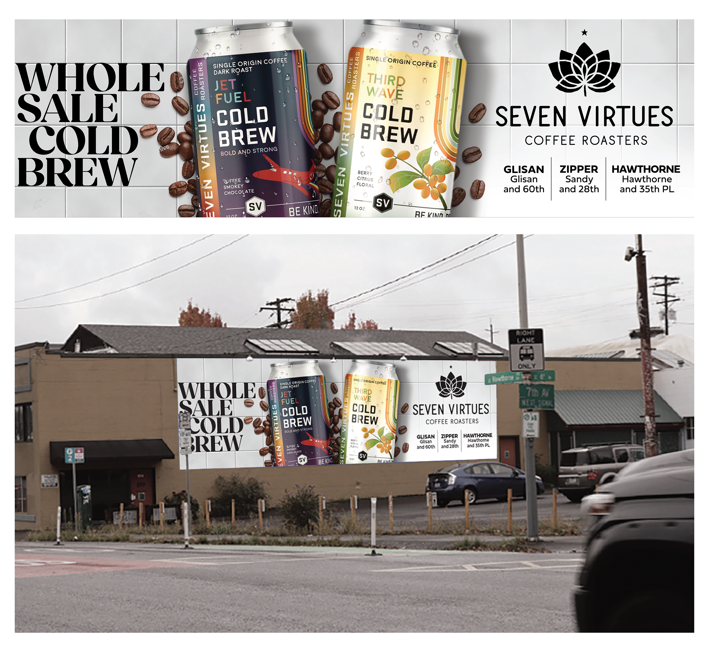 Billboard Design by JR-Design for Seven Virtues Coffee Roasters | Design #30846264