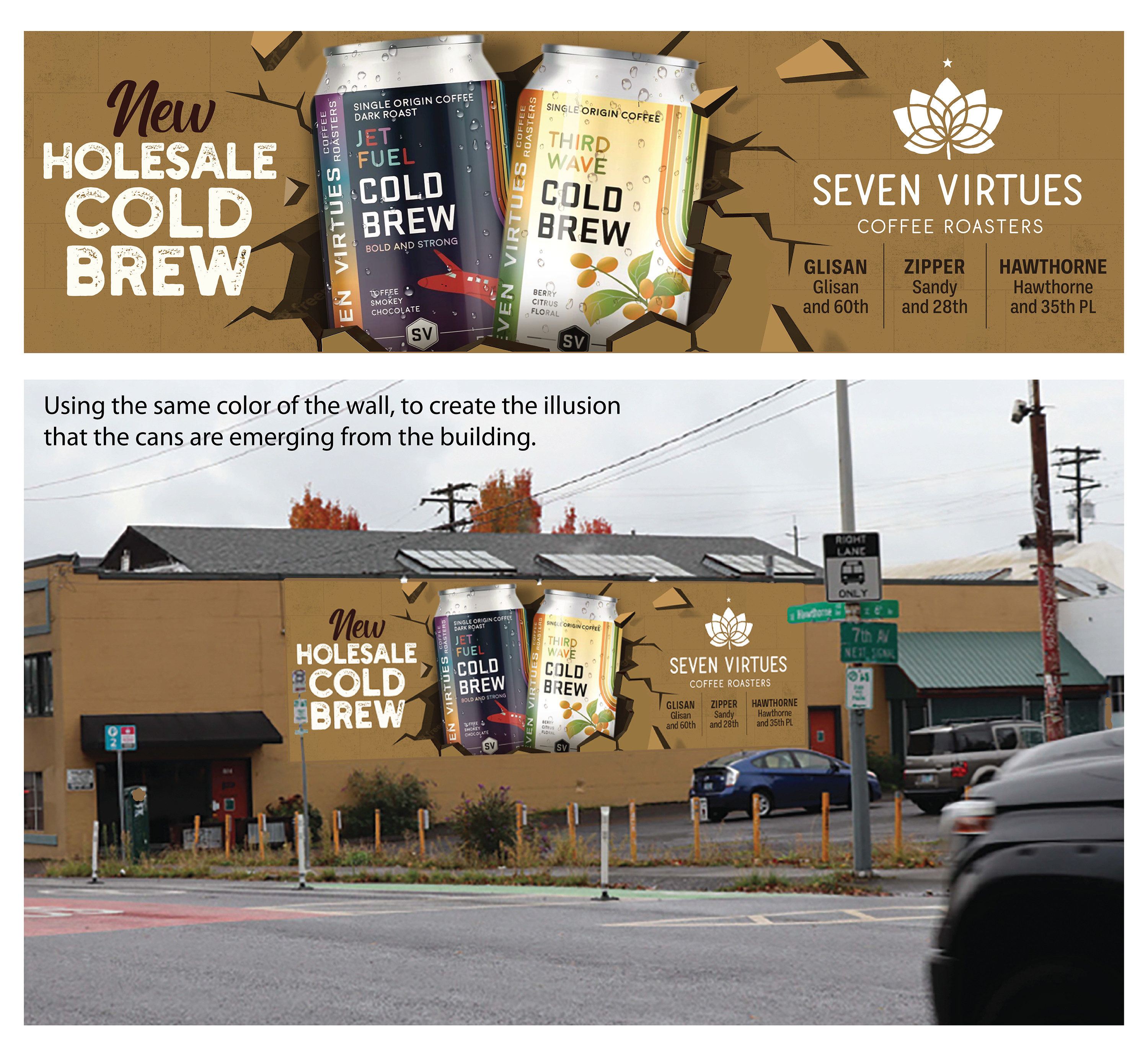 Billboard Design by JR-Design for Seven Virtues Coffee Roasters | Design #30847034