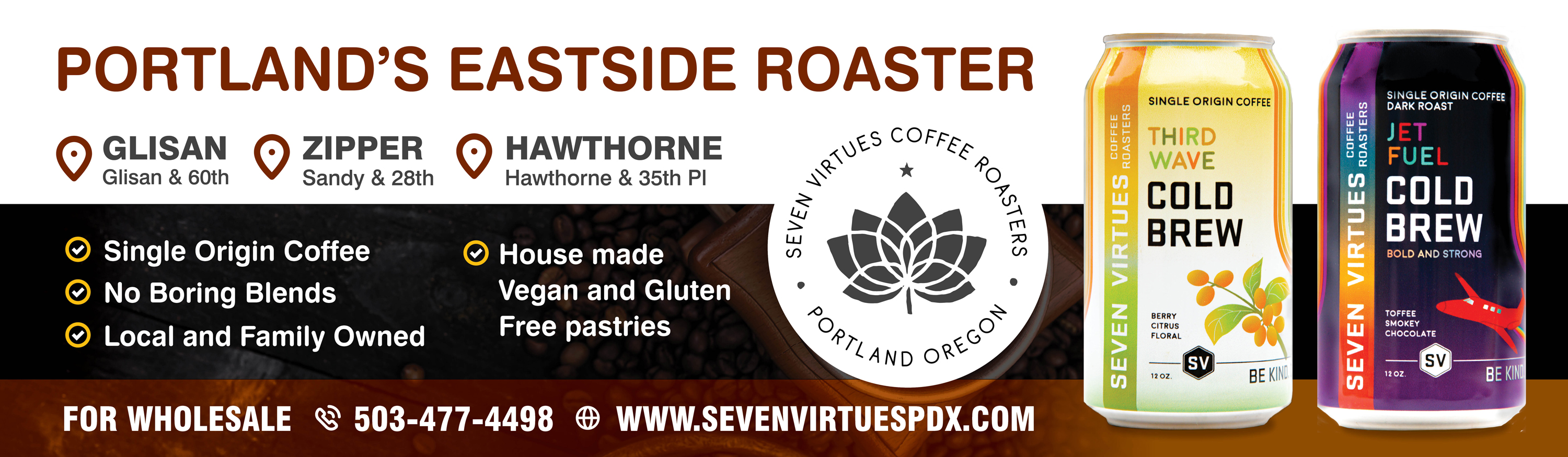 Billboard Design by rkailas for Seven Virtues Coffee Roasters | Design #30854819