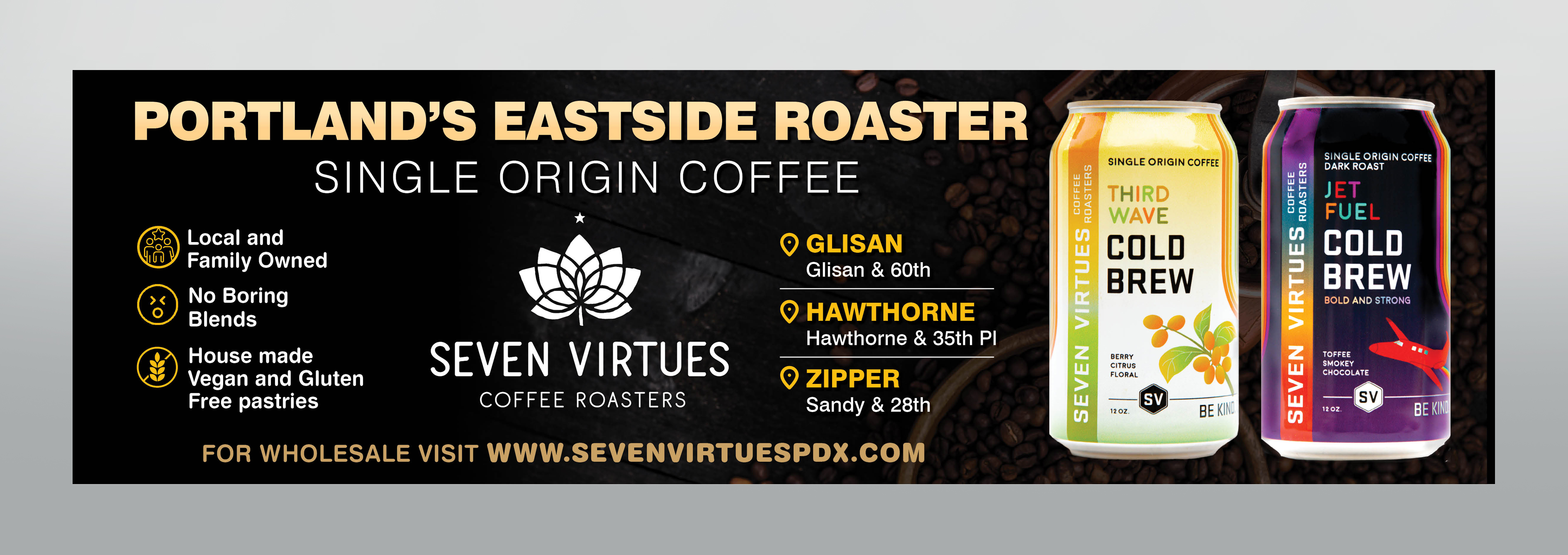 Billboard Design by rkailas for Seven Virtues Coffee Roasters | Design #30867621