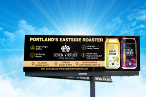 Billboard Design by rkailas for Seven Virtues Coffee Roasters | Design: #30872375