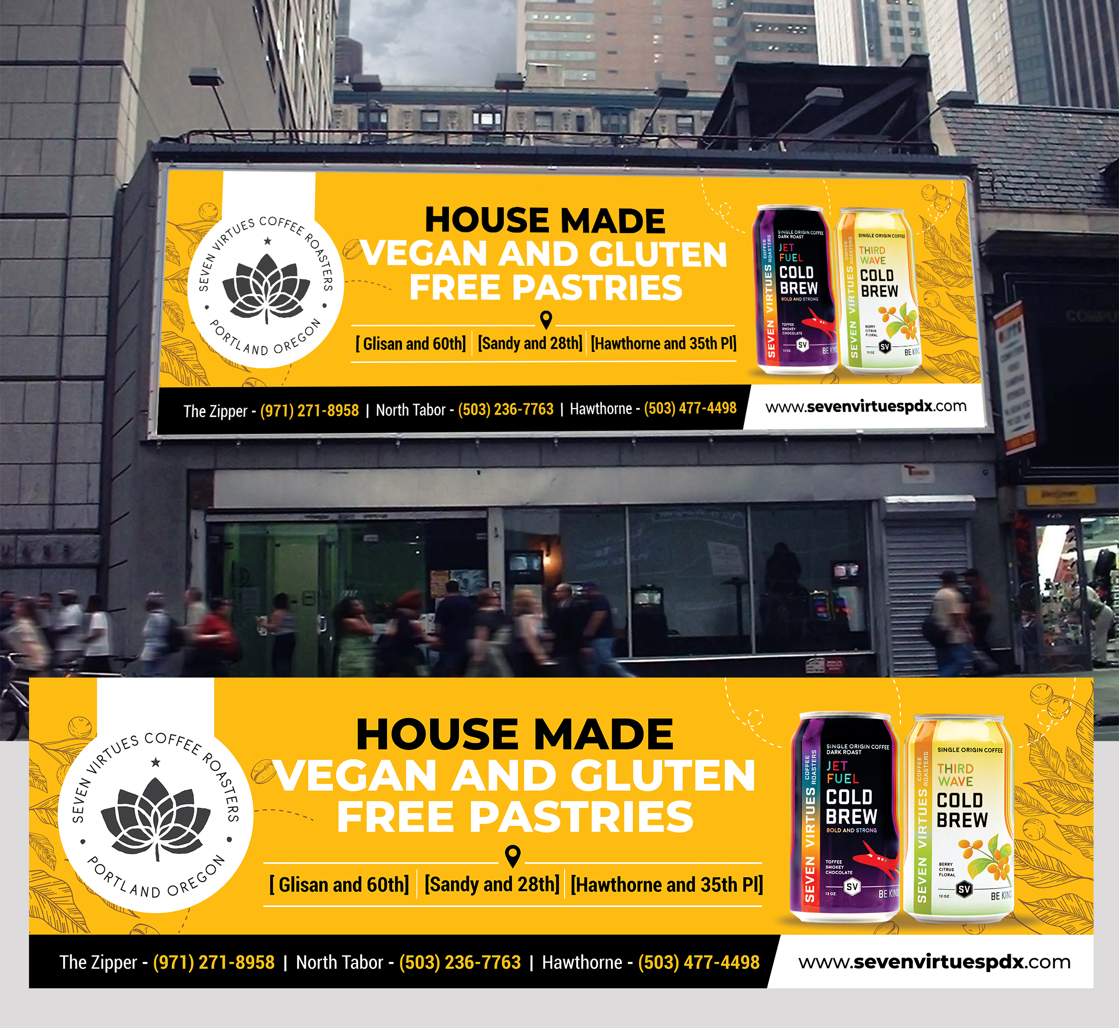 Werbetafel-Design von Aurora:) für Seven Virtues Coffee Roasters | Design #30842090