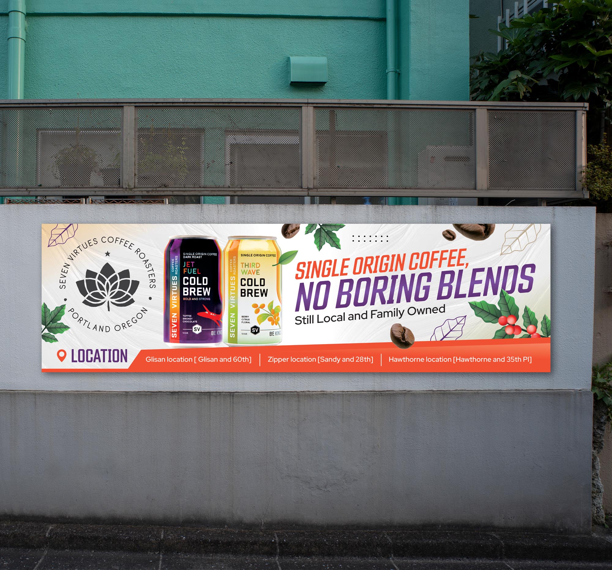 Billboard Design by Dzhafir for Seven Virtues Coffee Roasters | Design #30848220