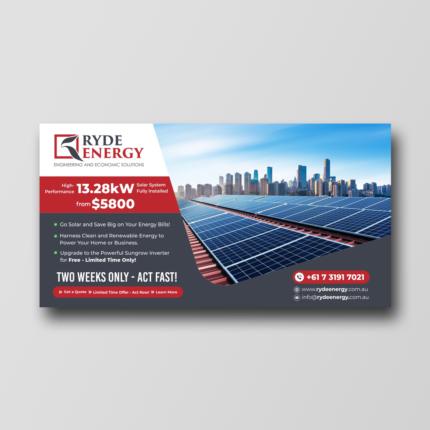 Facebook Design by ecorokerz for Ryde Energy | Design #30842147