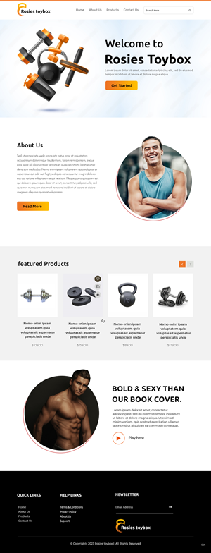 Web Design by pb for Rosie Lee Hart Fitness for Men | Design: #30850921