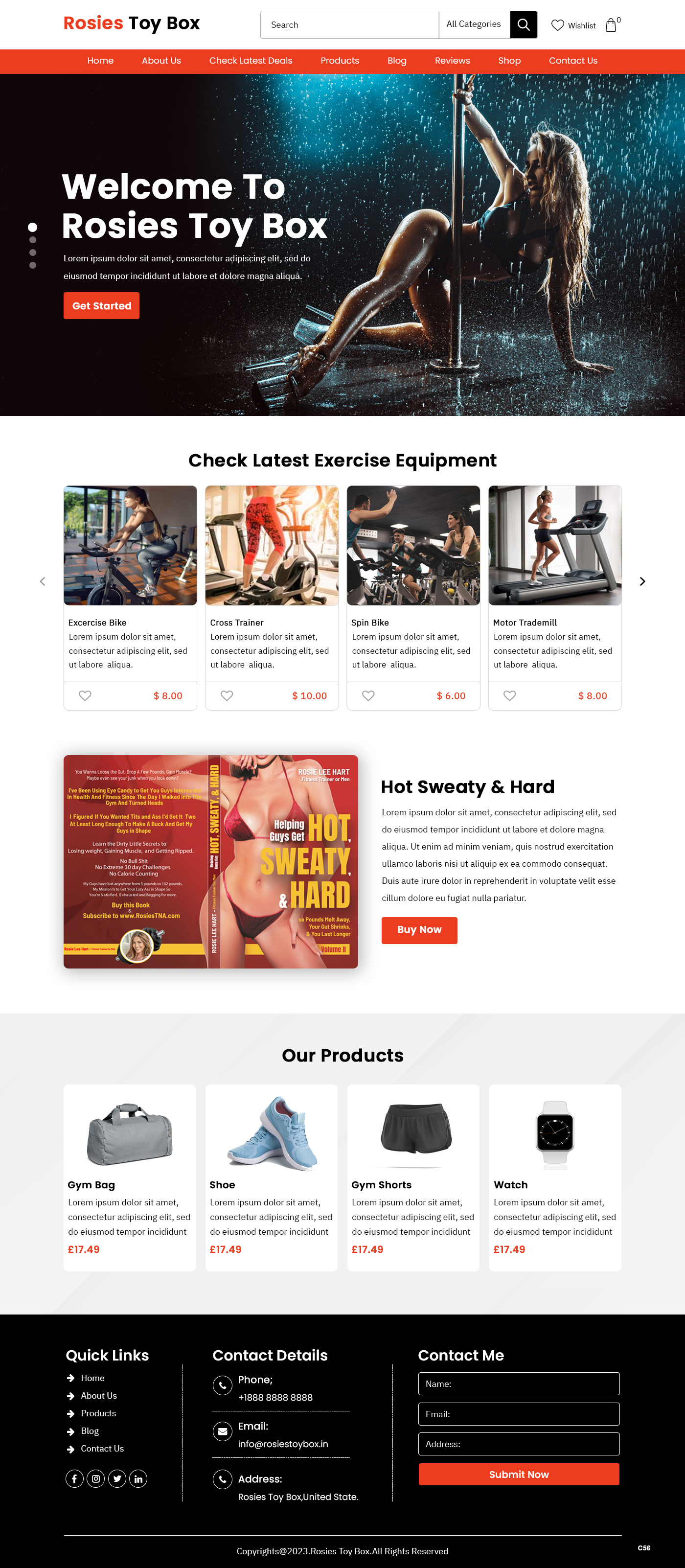 Web Design by pb for Rosie Lee Hart Fitness for Men | Design #30857851