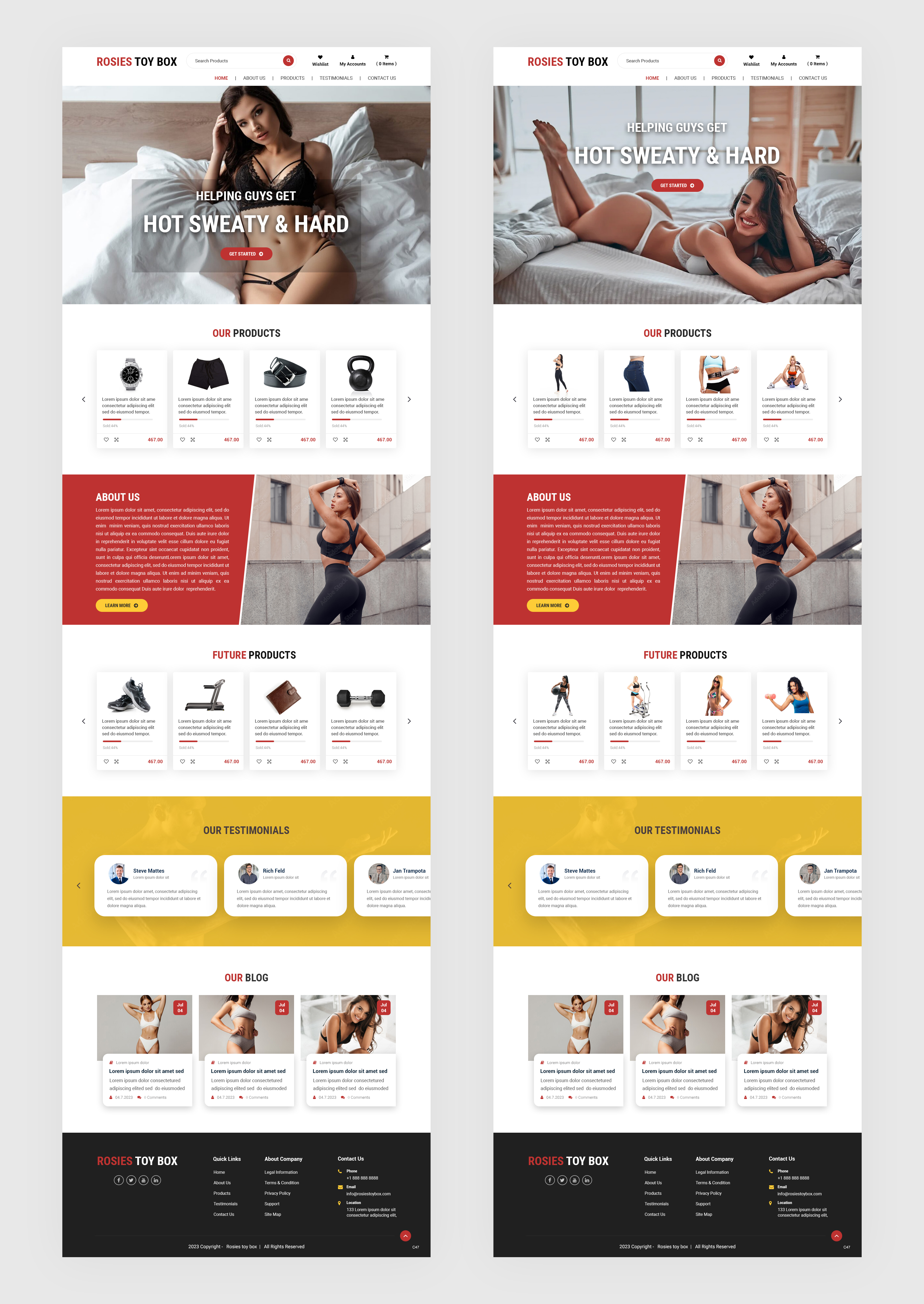 Web Design by pb for Rosie Lee Hart Fitness for Men | Design #30857880