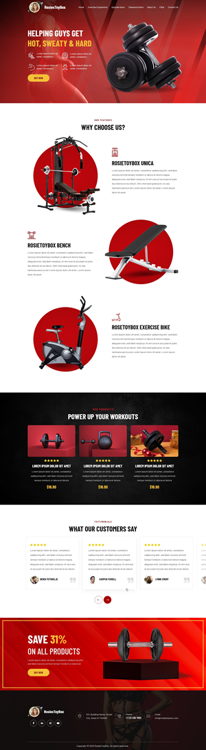 Web Design by Sbss for Rosie Lee Hart Fitness for Men | Design: #30849677