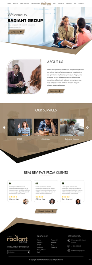 Design Wix par pb pour Rebecca Higgins - The Radiant Group | Design #30857818