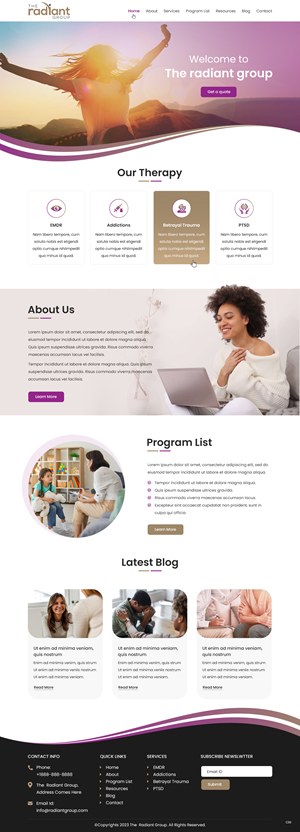 Design Wix par pb pour Rebecca Higgins - The Radiant Group | Design : #30857825