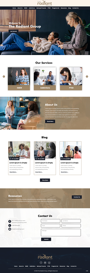 Design Wix par pb pour Rebecca Higgins - The Radiant Group | Design : #30864199