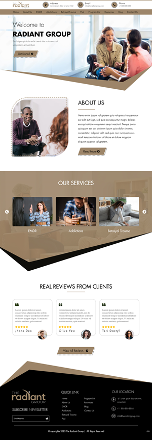 Design Wix par pb pour Rebecca Higgins - The Radiant Group | Design : #30864201