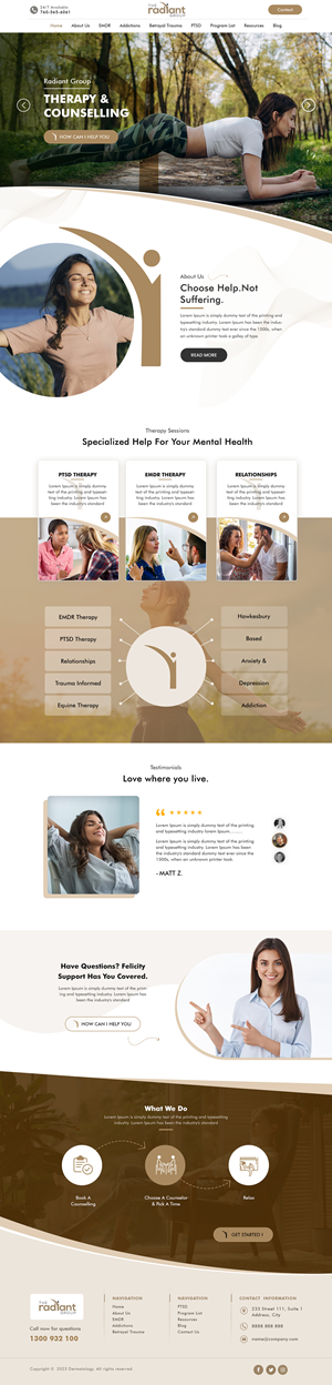 Design Wix par Shijo John pour Rebecca Higgins - The Radiant Group | Design : #30849473