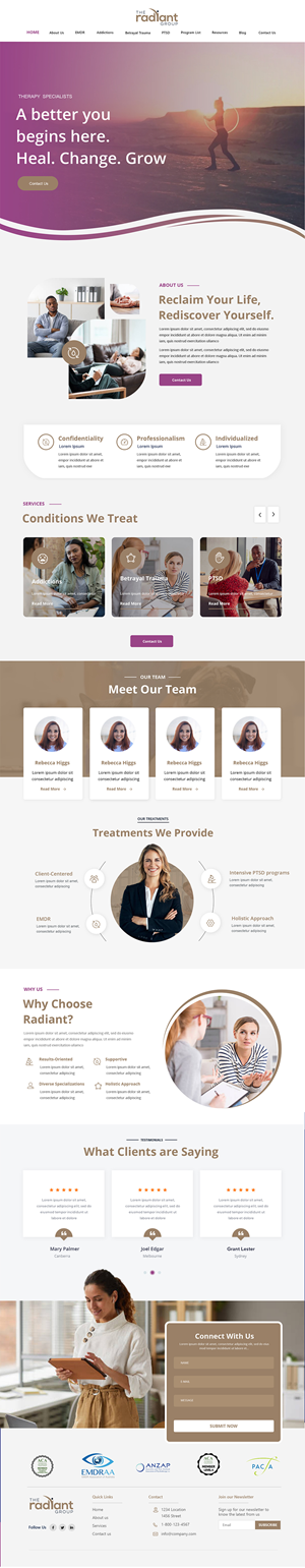 Design Wix par Andrew Asiimwe pour Rebecca Higgins - The Radiant Group | Design : #30905369
