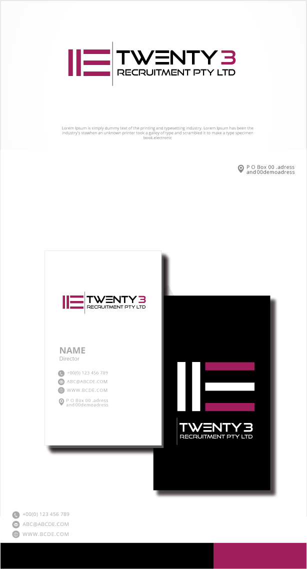 Logo-Design von zebronicgraphic für Twenty3 Recruitment Pty Ltd | Design #30883461