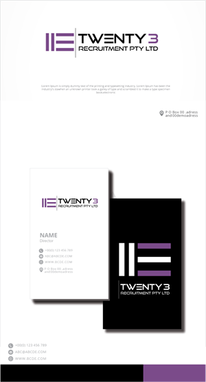 Design de Logo par zebronicgraphic pour Twenty3 Recruitment Pty Ltd | Design : #30883465