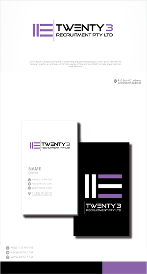 Design de Logo par zebronicgraphic pour Twenty3 Recruitment Pty Ltd | Design : #30883469