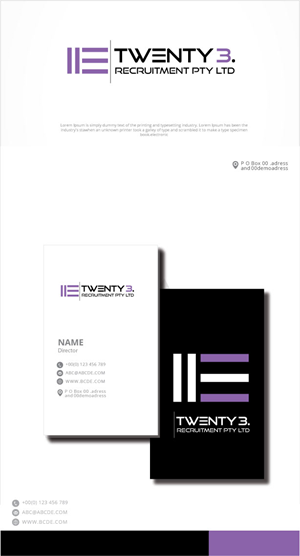 Design de Logo par zebronicgraphic pour Twenty3 Recruitment Pty Ltd | Design : #30889065