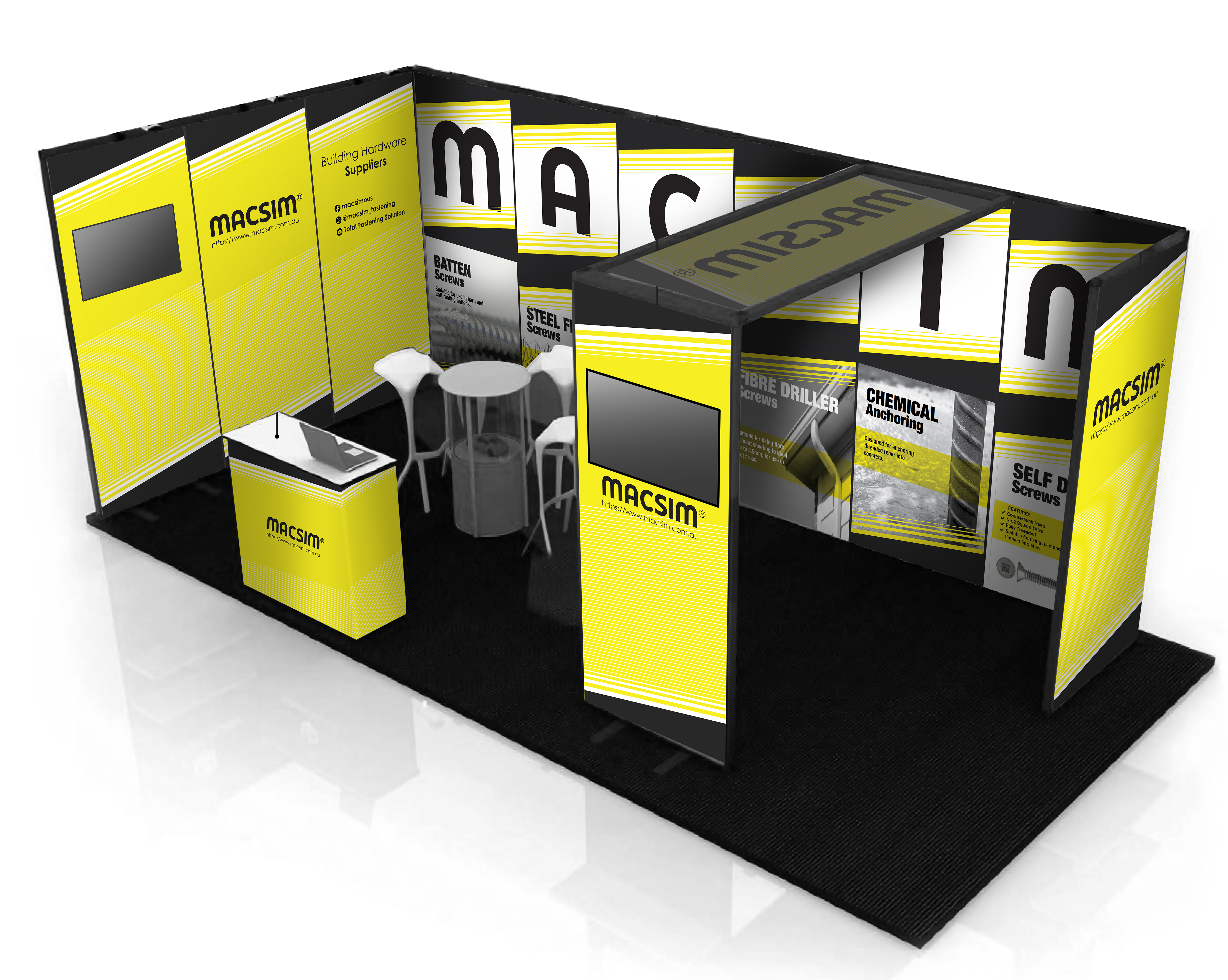 Diseño de Stand de Feria por AZ_Studio para Macsim | Diseño #30870280