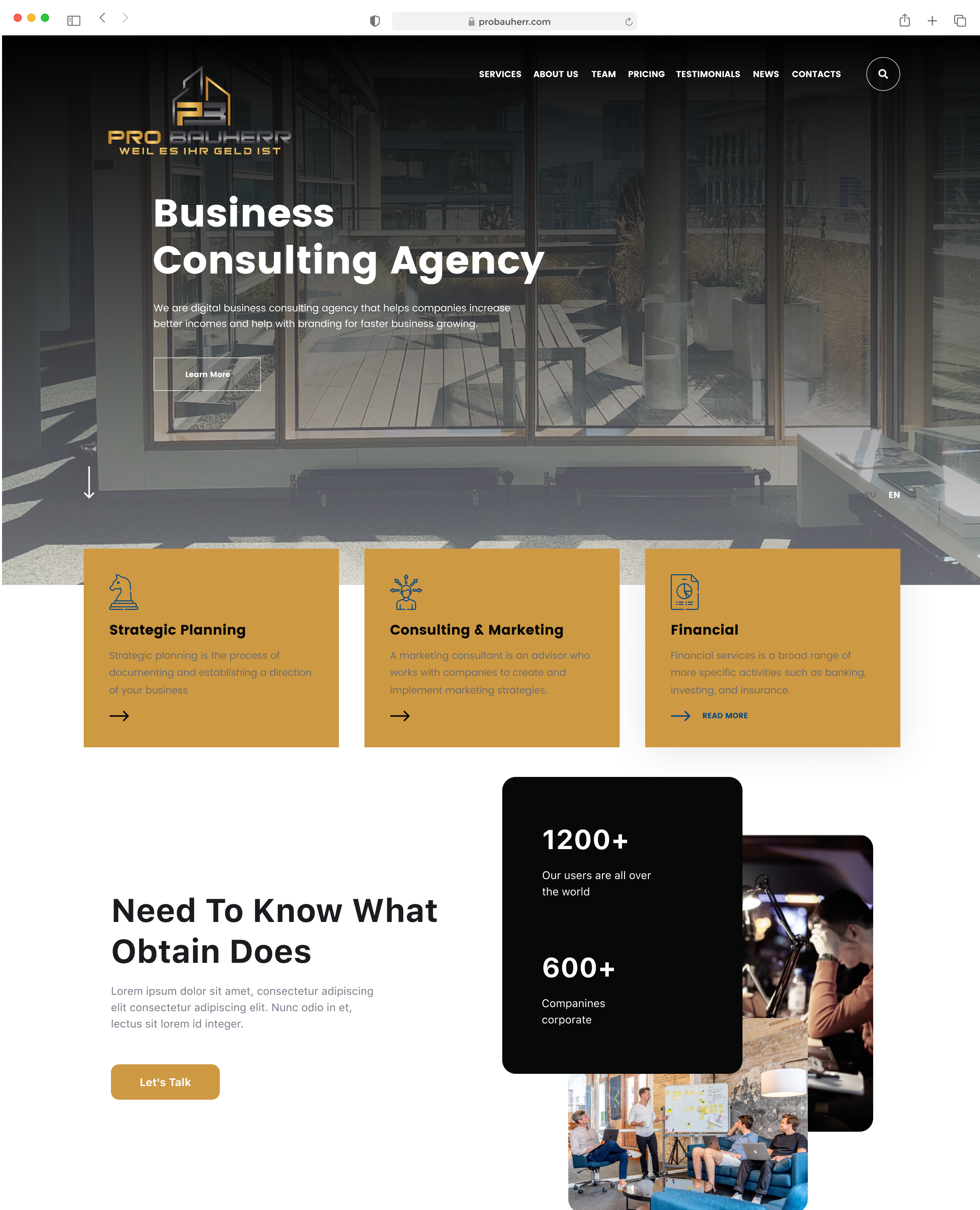 Web Design by Donggala for Pro Bauherr GmbH | Design #30880171