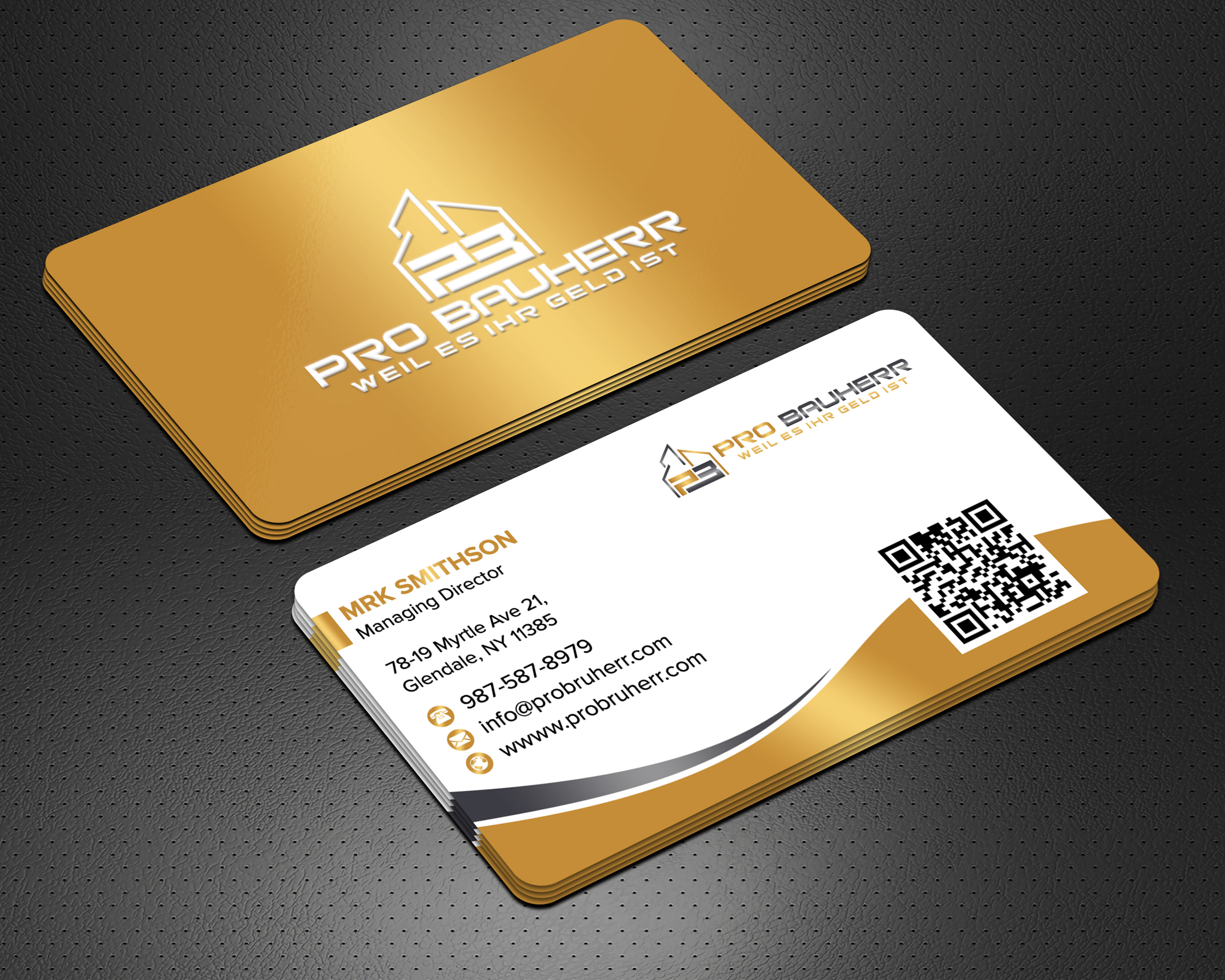 Business Card Design by sadikul islam for Pro Bauherr GmbH | Design #30878534
