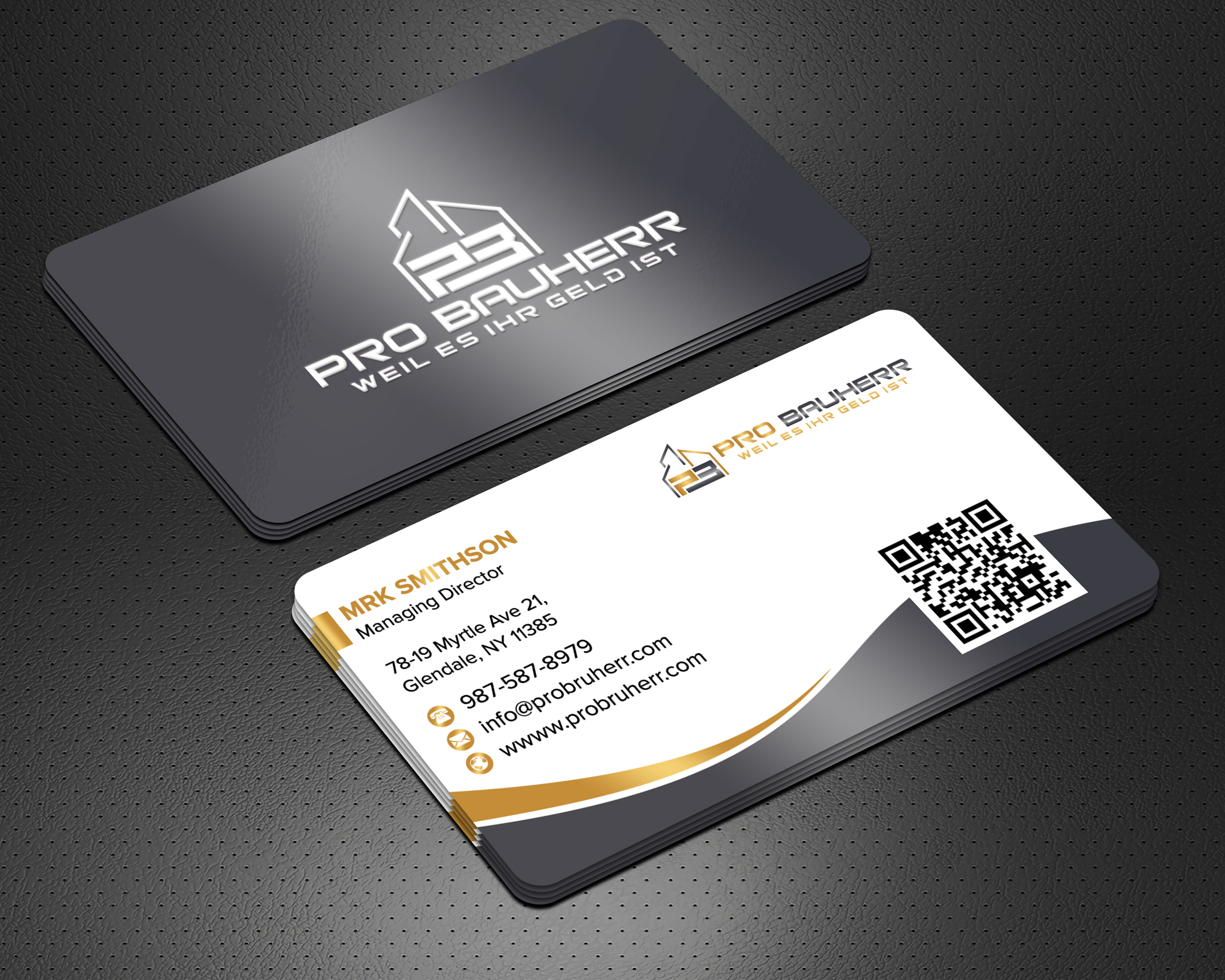 Business Card Design by sadikul islam for Pro Bauherr GmbH | Design #30878535