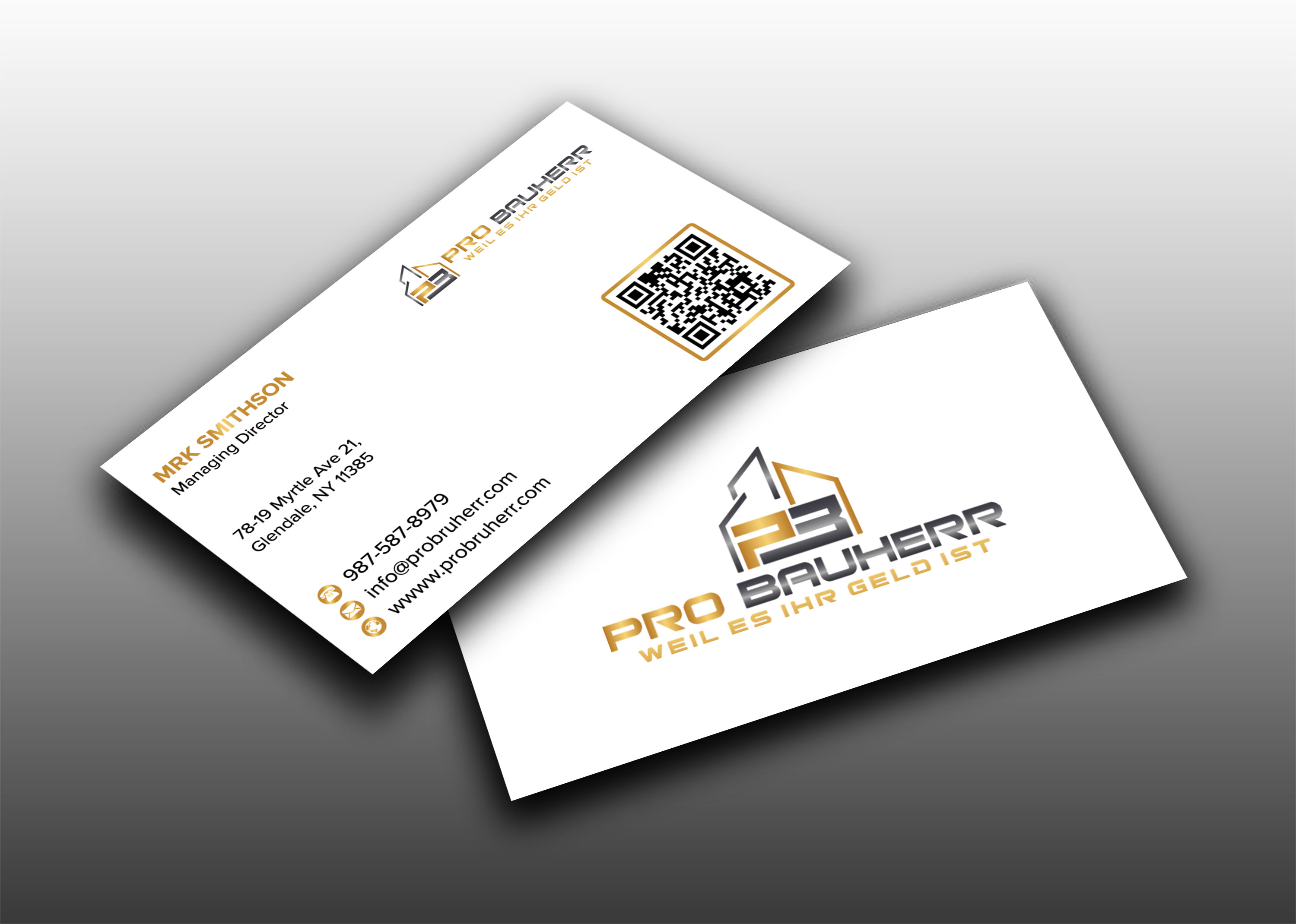 Business Card Design by sadikul islam for Pro Bauherr GmbH | Design #30878538