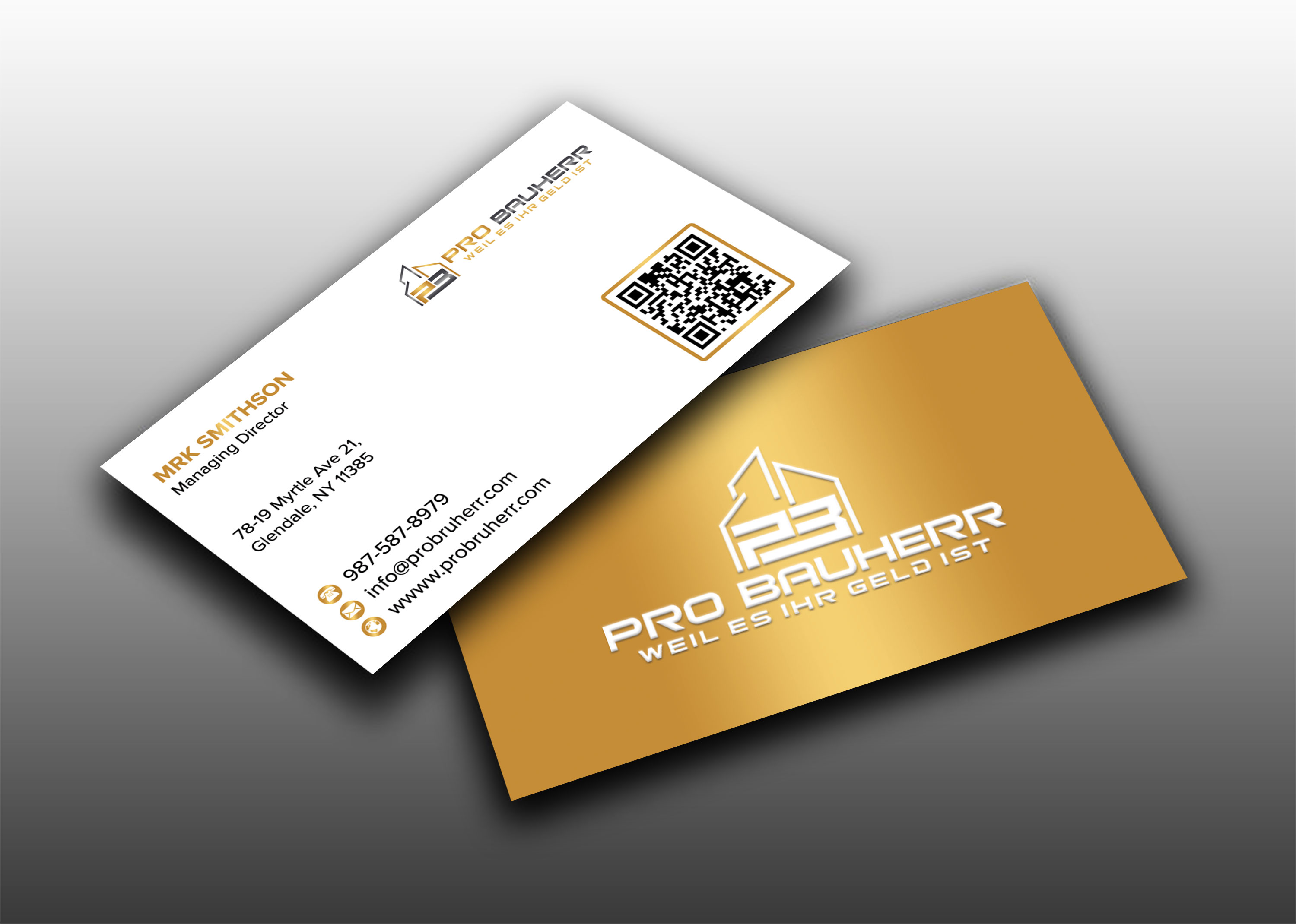 Business Card Design by sadikul islam for Pro Bauherr GmbH | Design #30878540