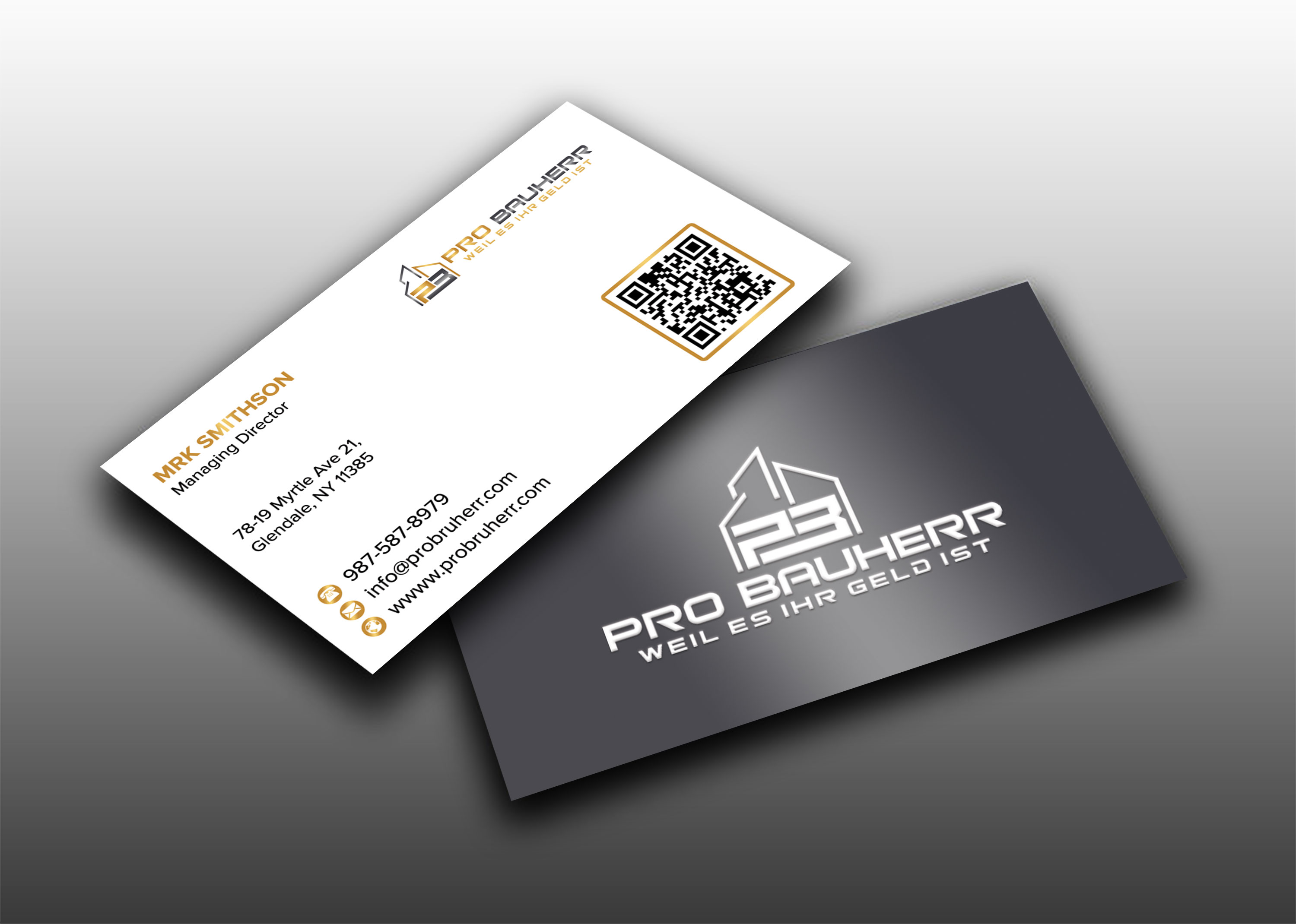 Business Card Design by sadikul islam for Pro Bauherr GmbH | Design #30878541