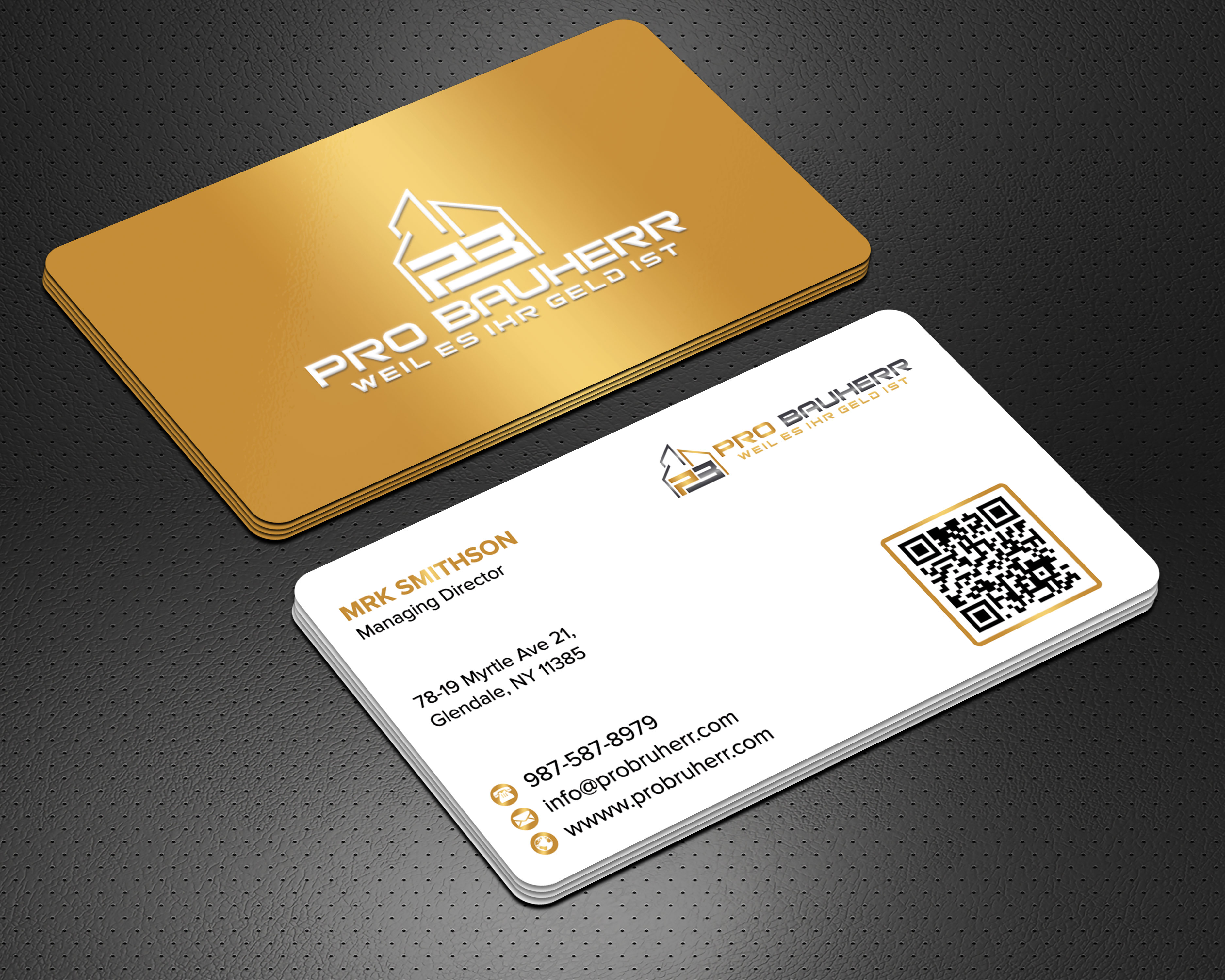 Business Card Design by sadikul islam for Pro Bauherr GmbH | Design #30878542