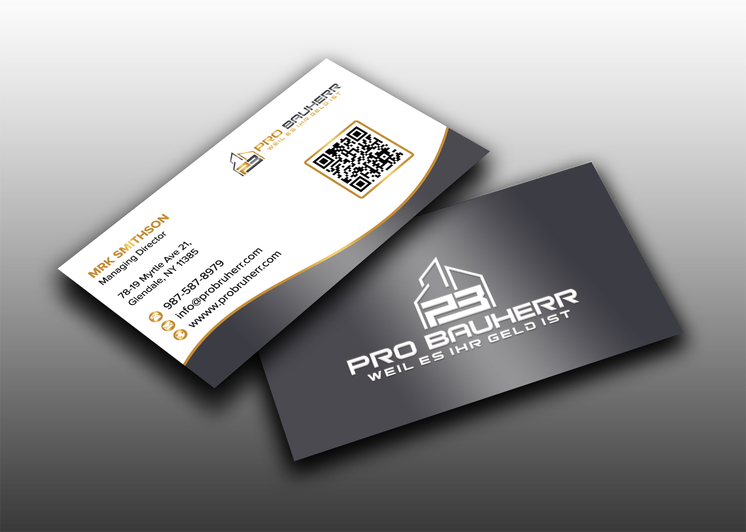 Business Card Design by sadikul islam for Pro Bauherr GmbH | Design #30878551