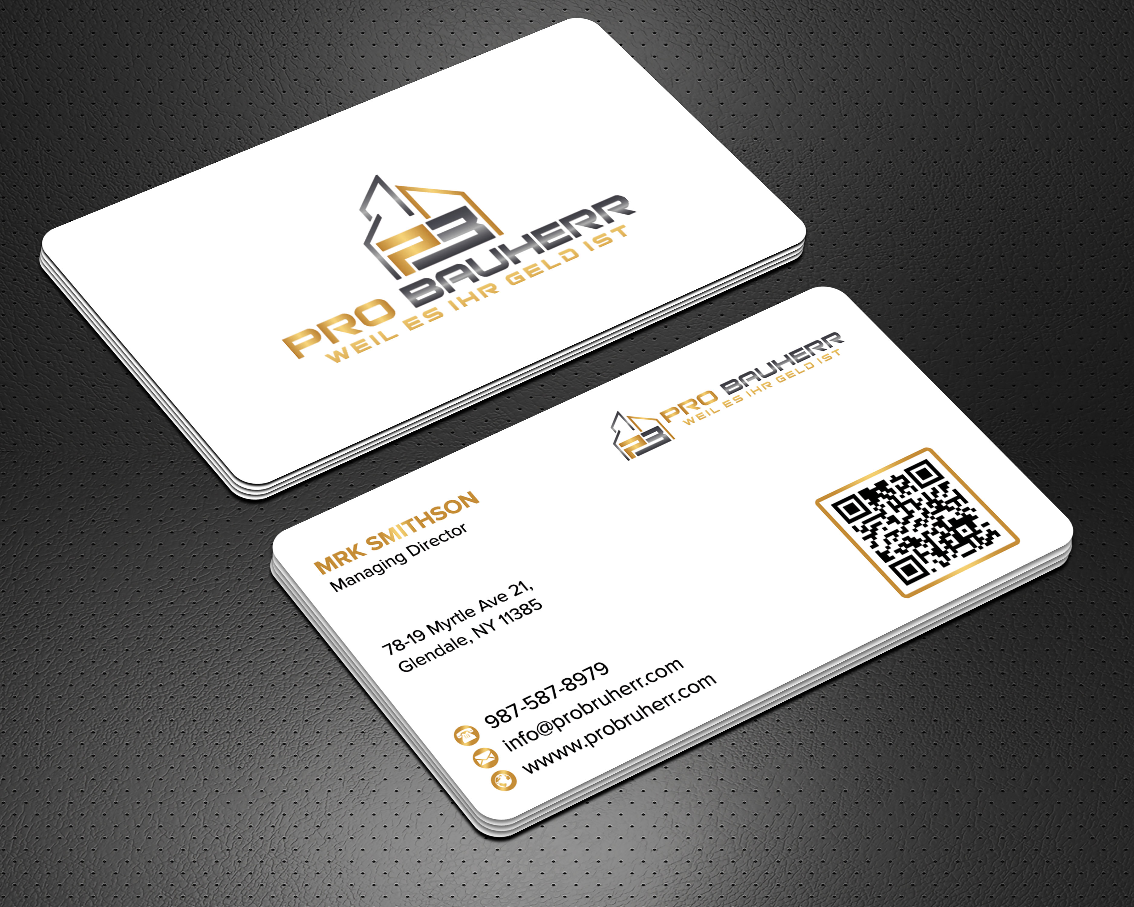 Business Card Design by sadikul islam for Pro Bauherr GmbH | Design #30878552