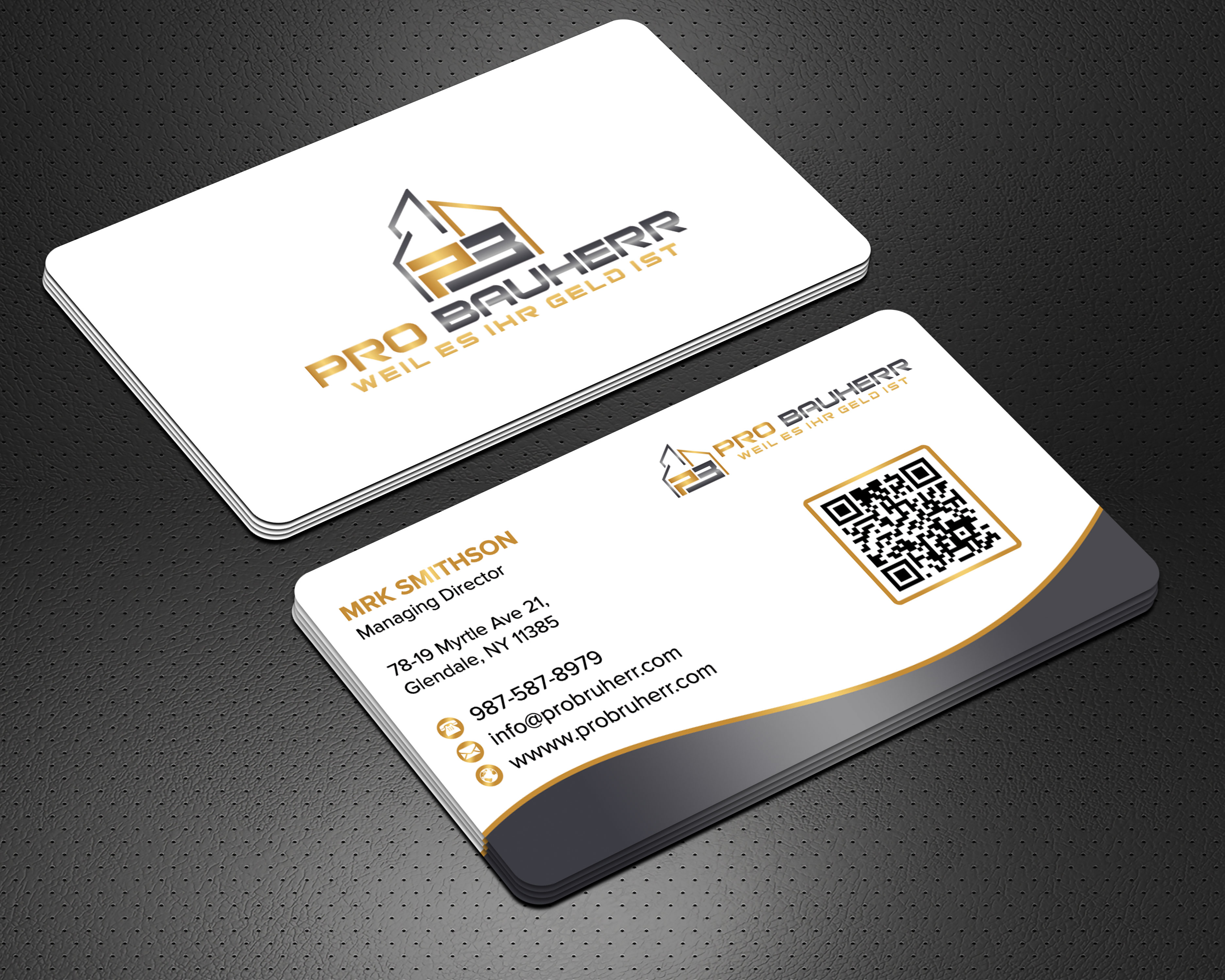 Business Card Design by sadikul islam for Pro Bauherr GmbH | Design #30878553