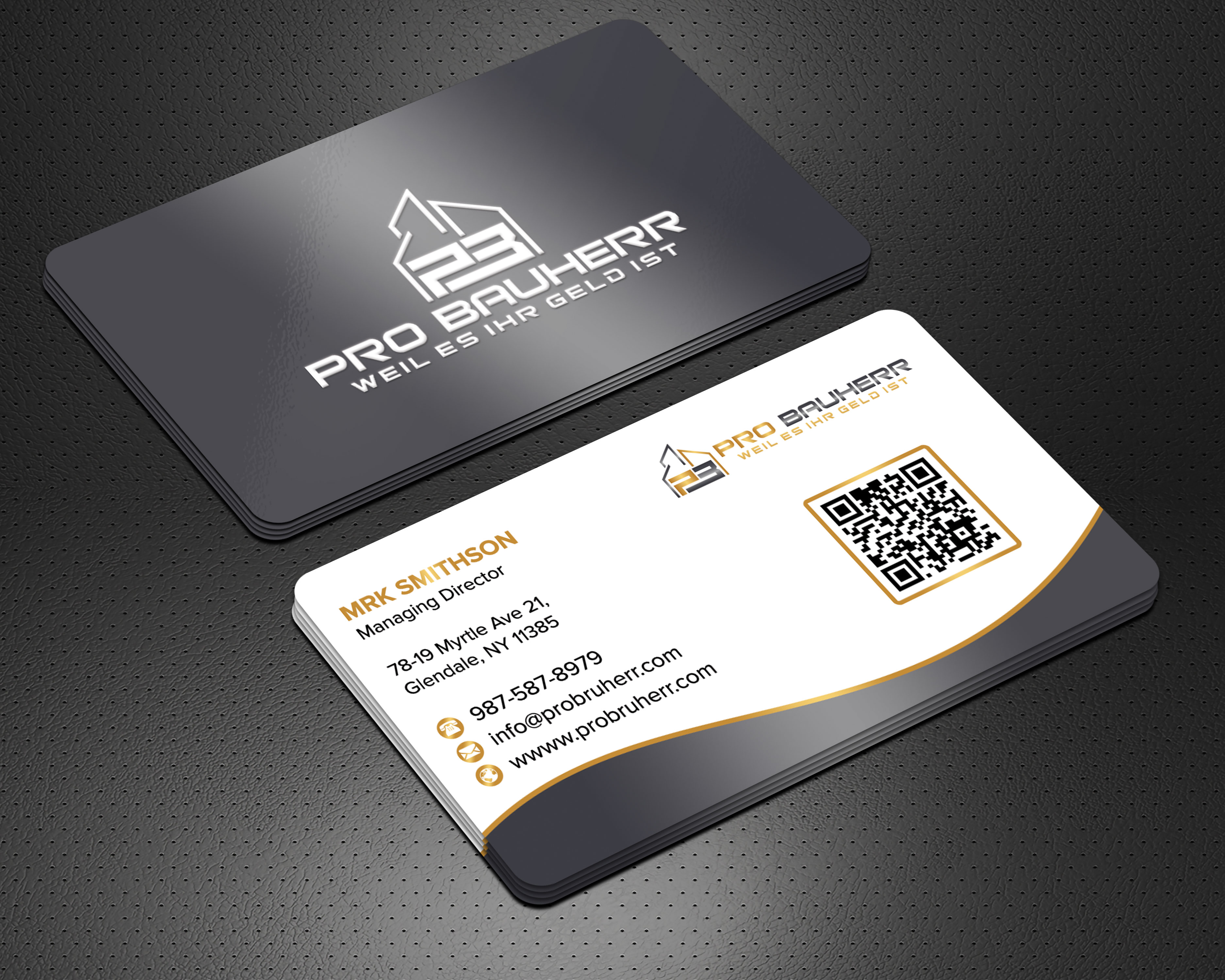 Business Card Design by sadikul islam for Pro Bauherr GmbH | Design #30878554