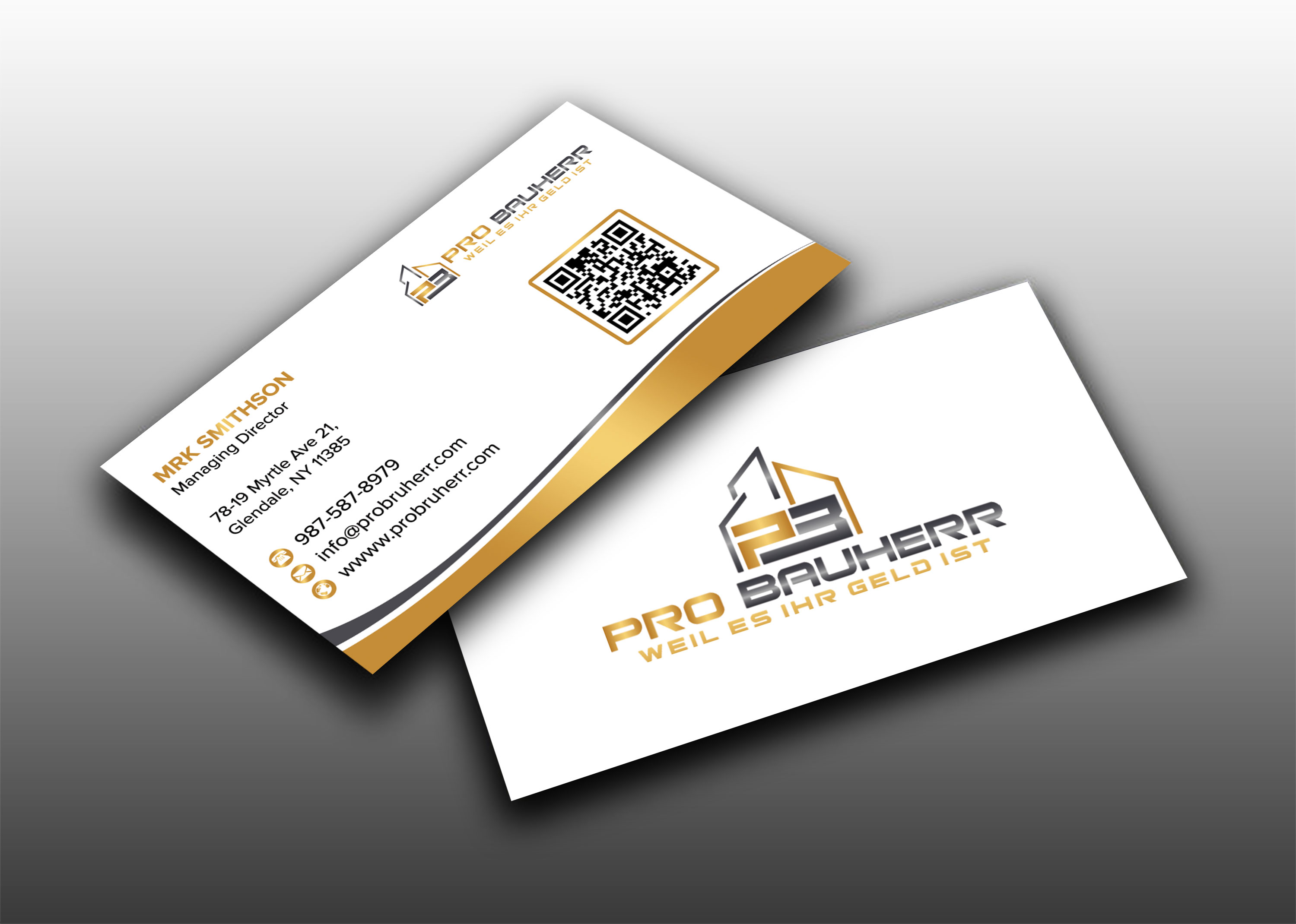 Business Card Design by sadikul islam for Pro Bauherr GmbH | Design #30878588
