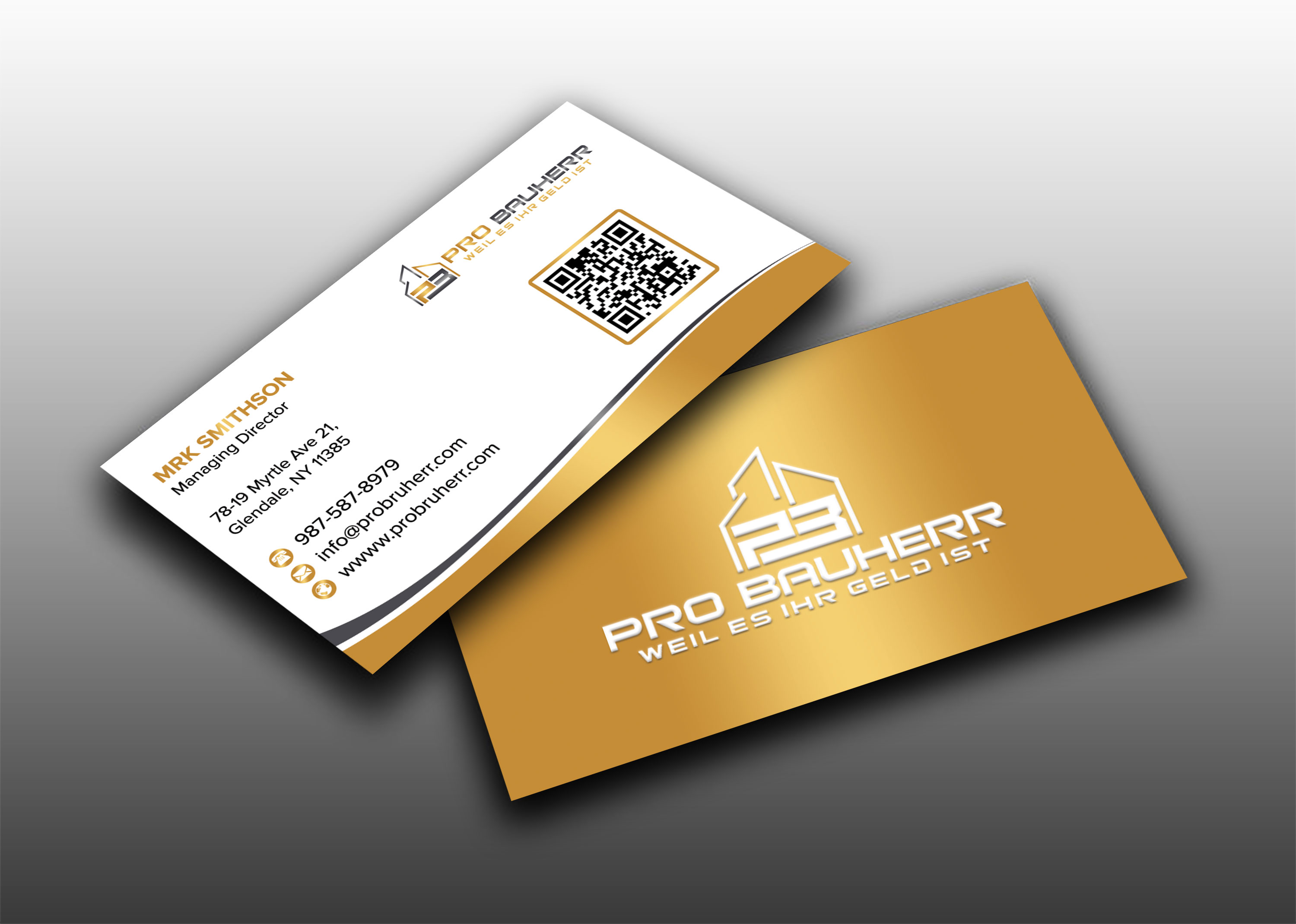 Business Card Design by sadikul islam for Pro Bauherr GmbH | Design #30878589