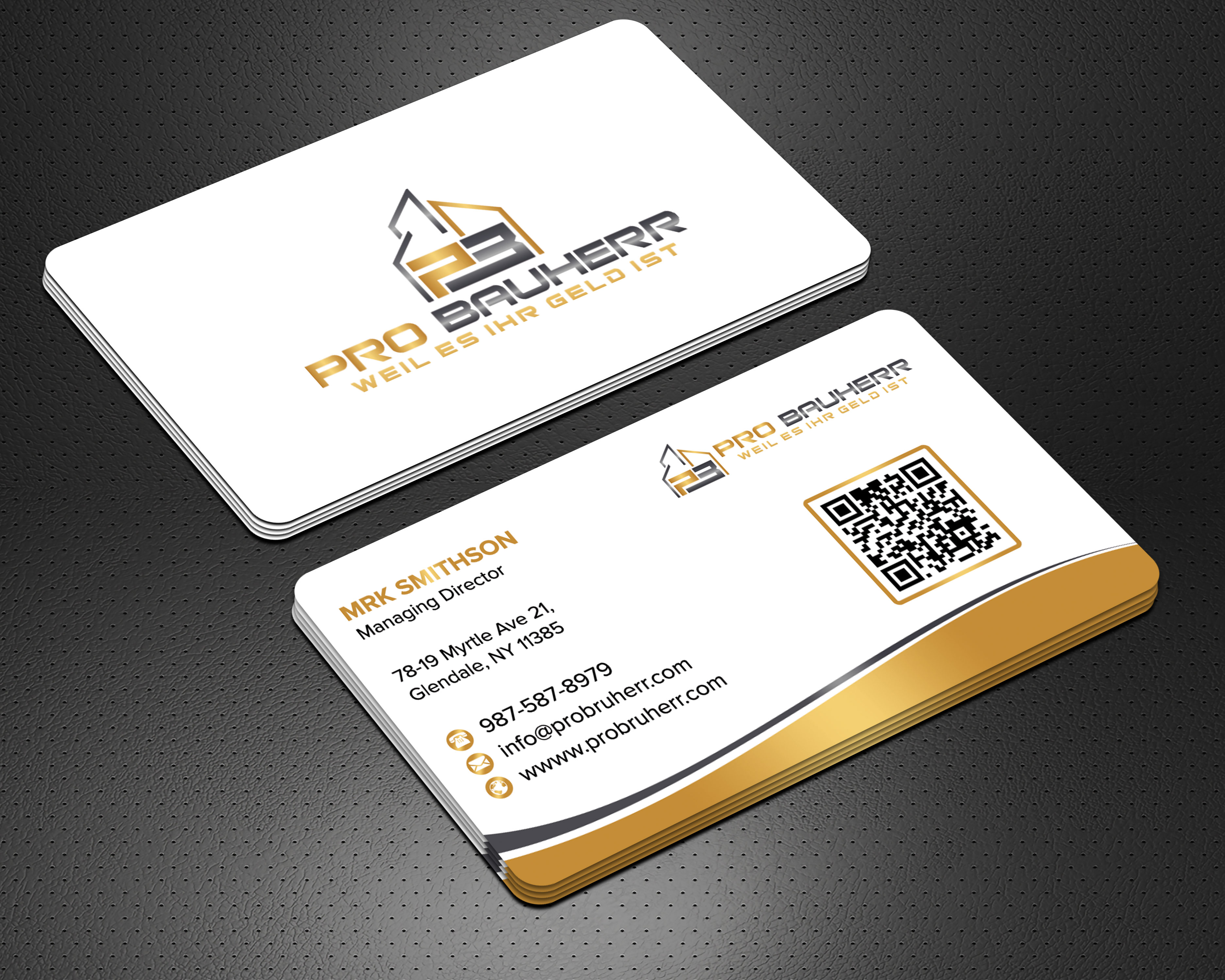 Business Card Design by sadikul islam for Pro Bauherr GmbH | Design #30878590
