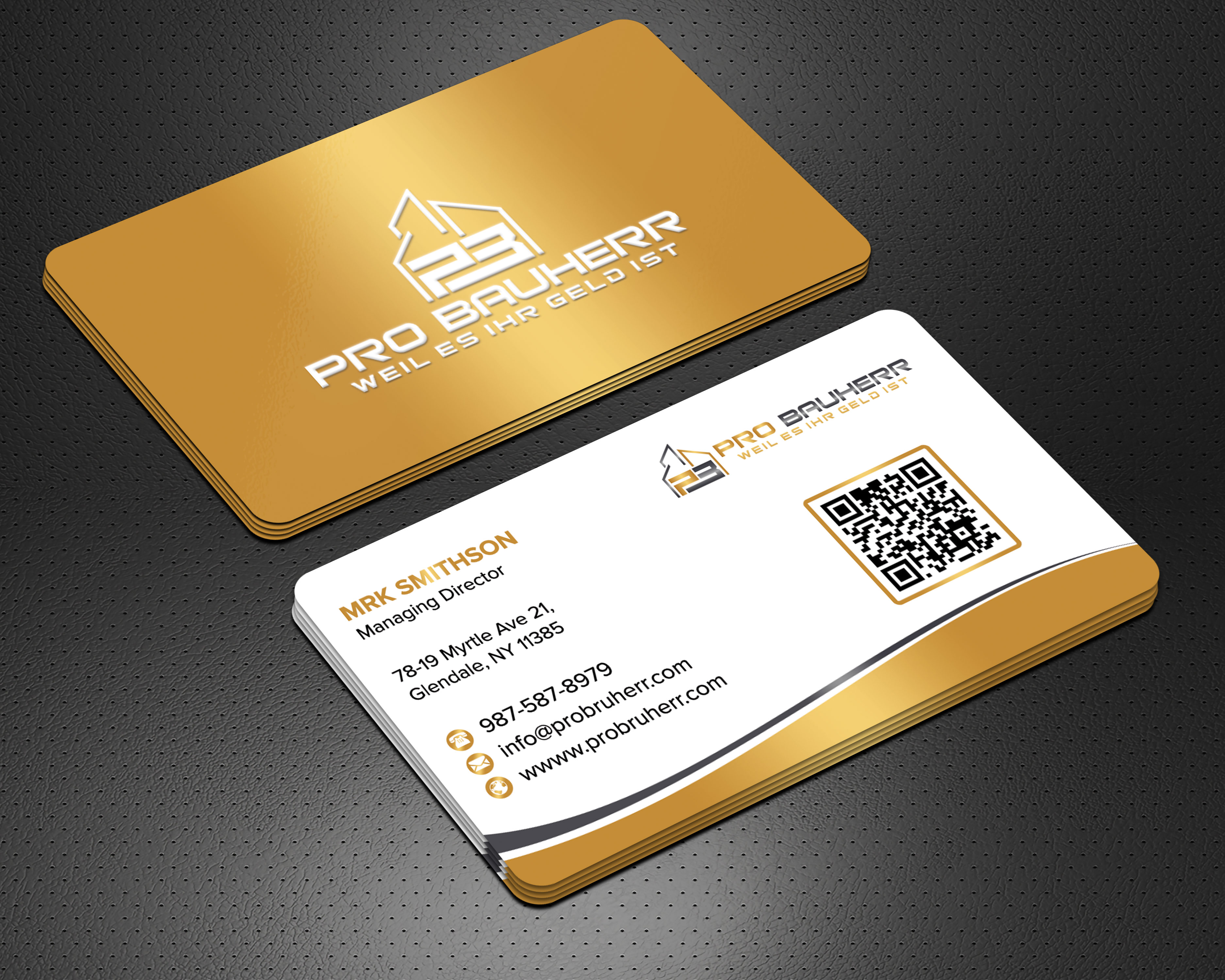 Business Card Design by sadikul islam for Pro Bauherr GmbH | Design #30878591