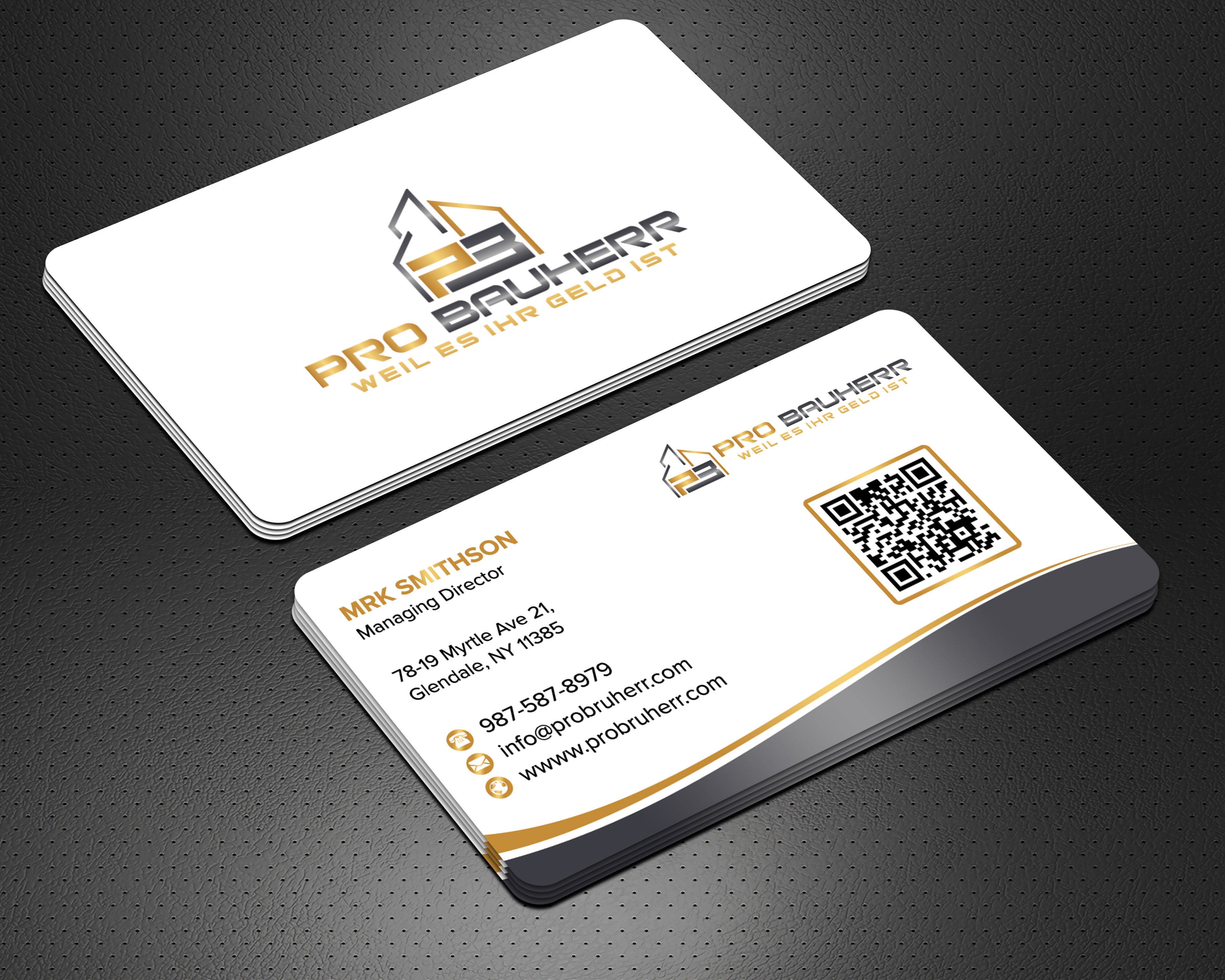 Business Card Design by sadikul islam for Pro Bauherr GmbH | Design #30878732